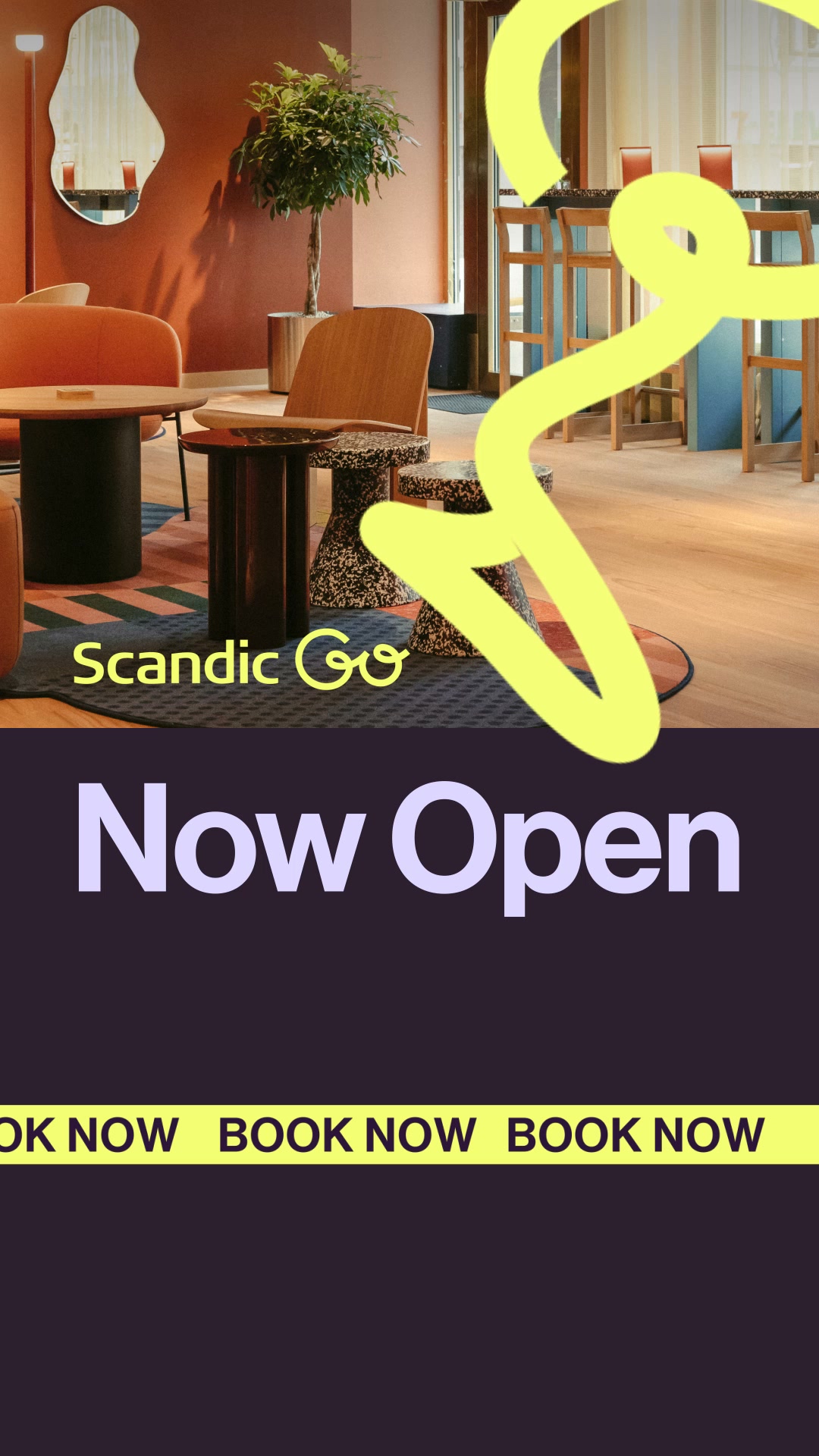 Scandic Go Facebook ad: Start your Turku adventure at Scandic Go.