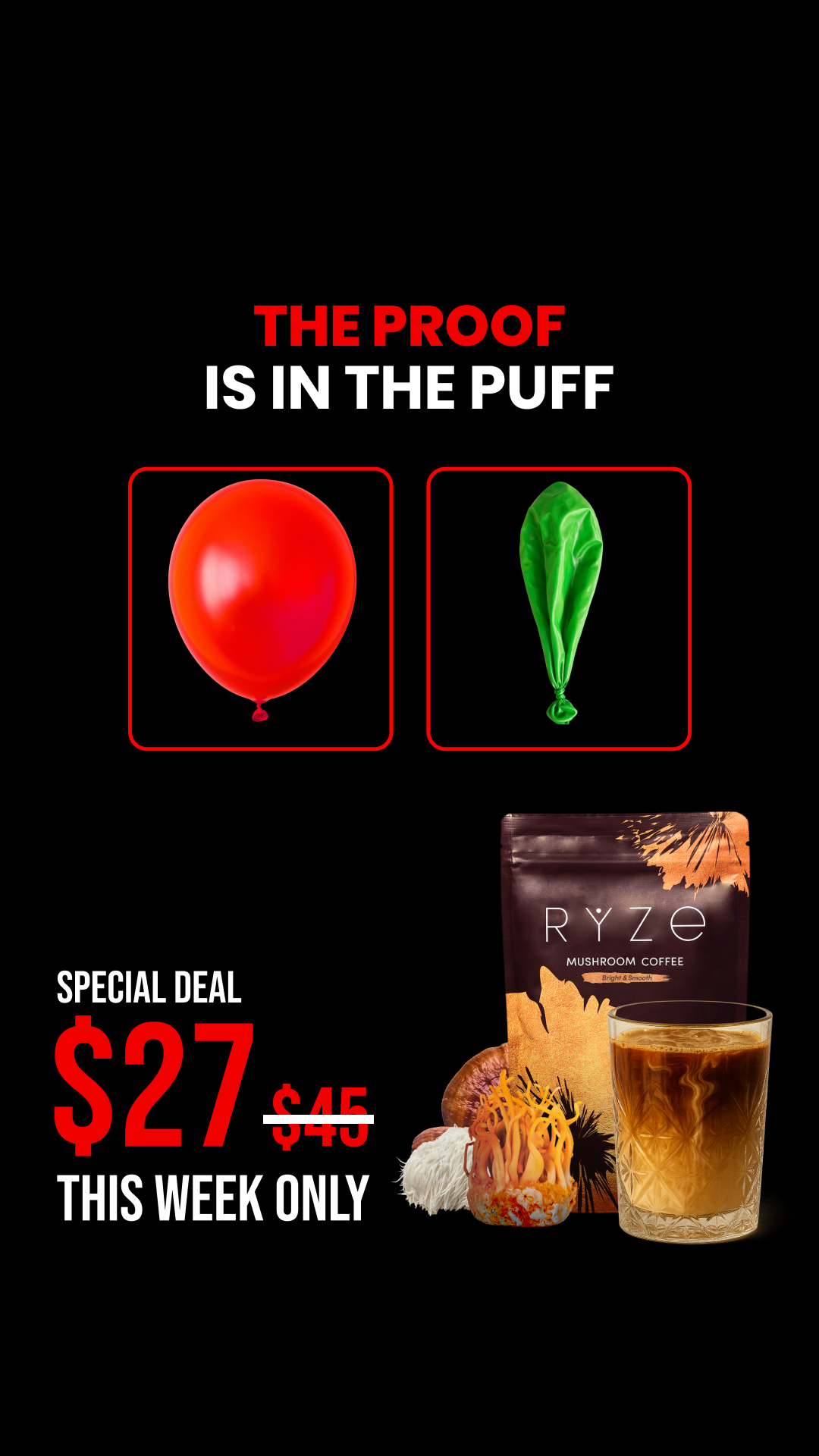 RYZE Superfoods Facebook ad