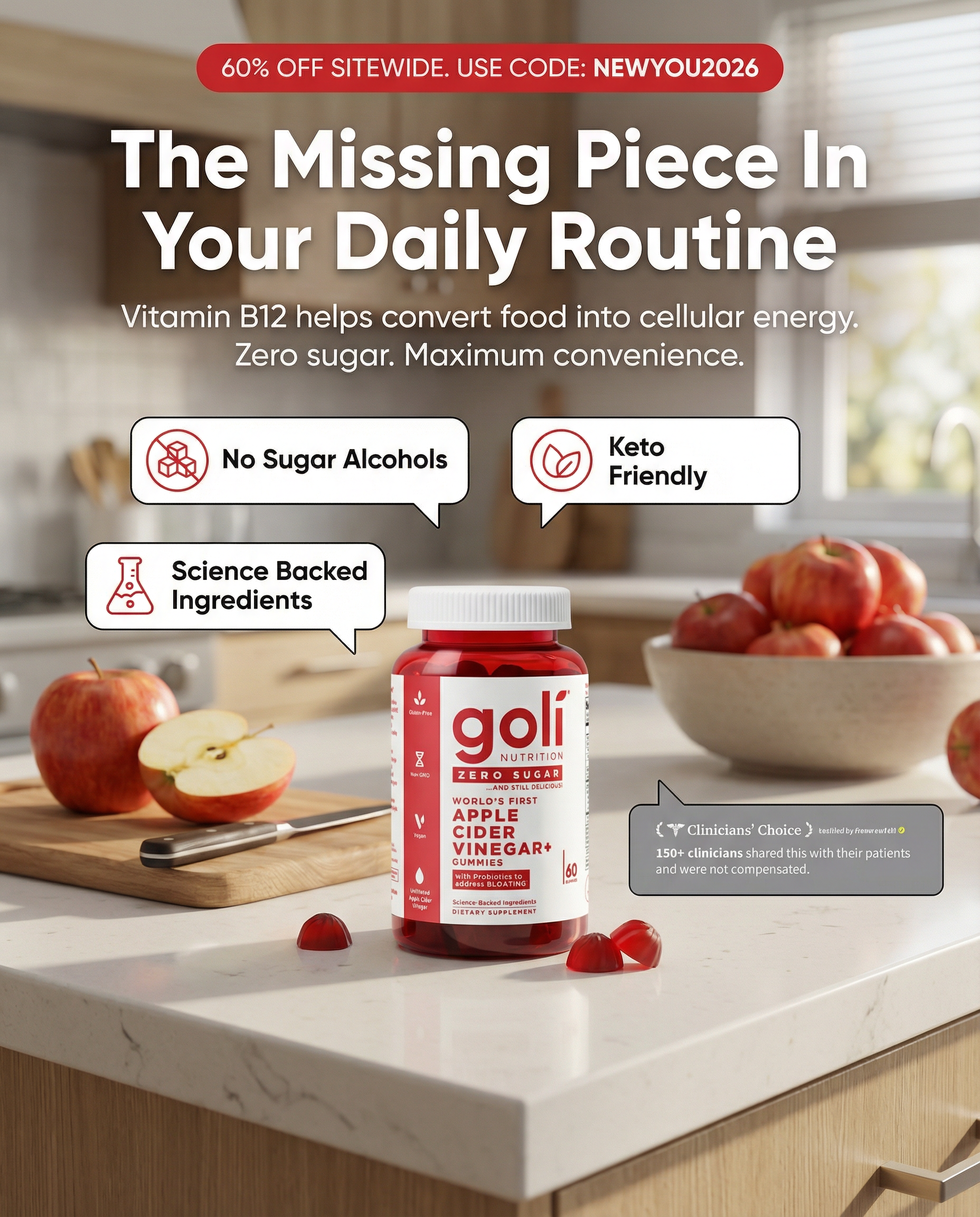 Goli Facebook ad: CODE: NEWYOU2026 - 60% OFF! Buy a Bundle Now! Free Shipping