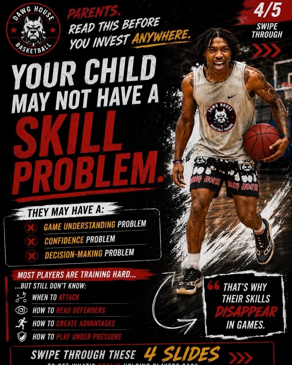 Dawg House Basketball Training Facebook ad: From Lithuania to Sweden and back to Arkansas……