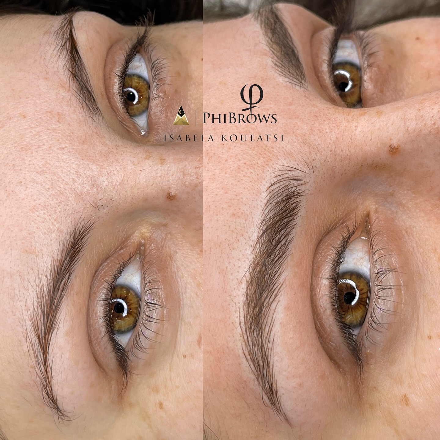 Microblading Heraklion Crete Facebook ad: Before & after microblading, brows that perfectly frame…