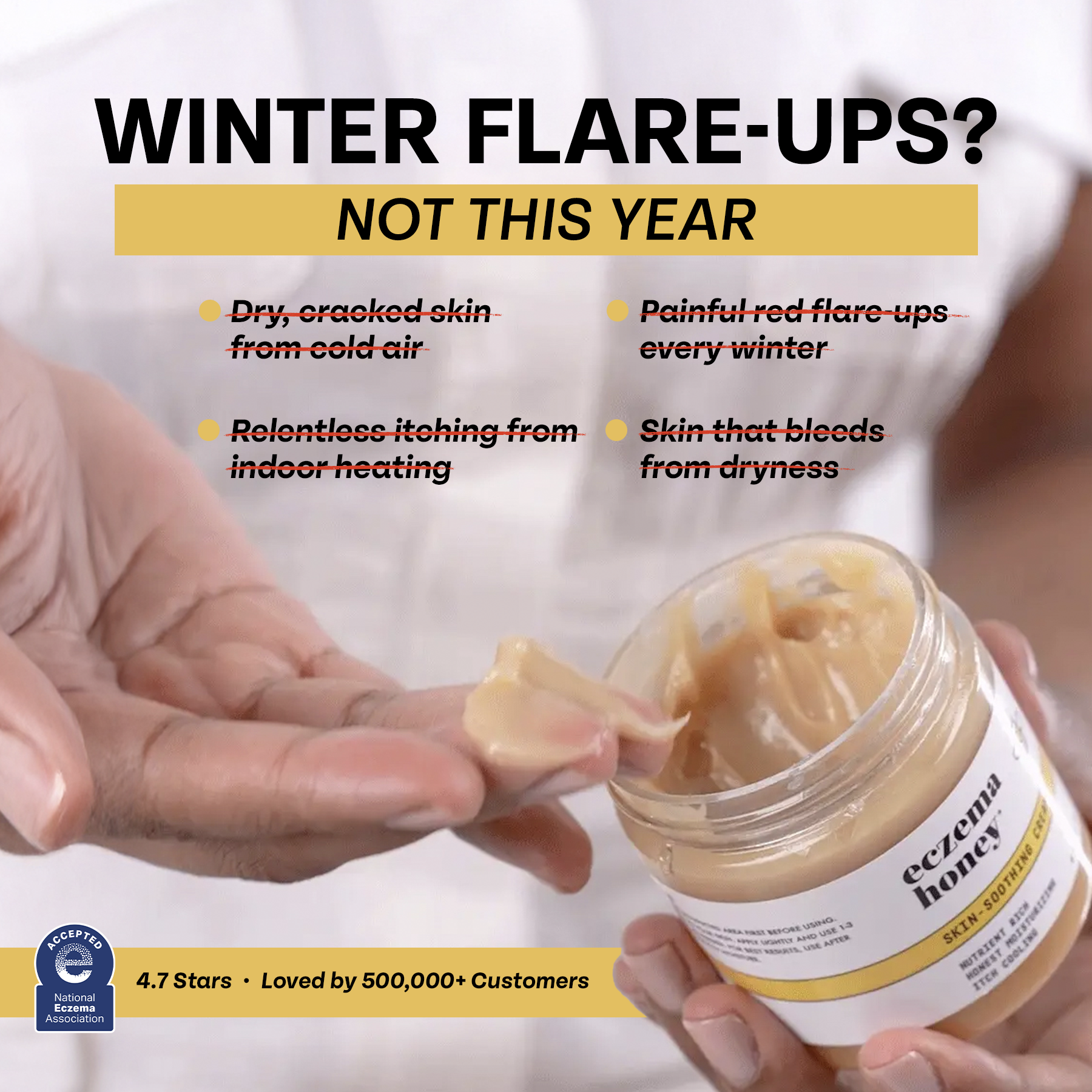 Eczema Honey Co Facebook ad: Steroid-Free Eczema Relief