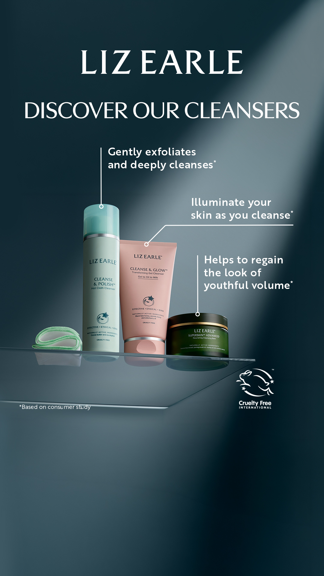 Liz Earle Beauty Co. Facebook ad: Shop Liz Earle Cleansers