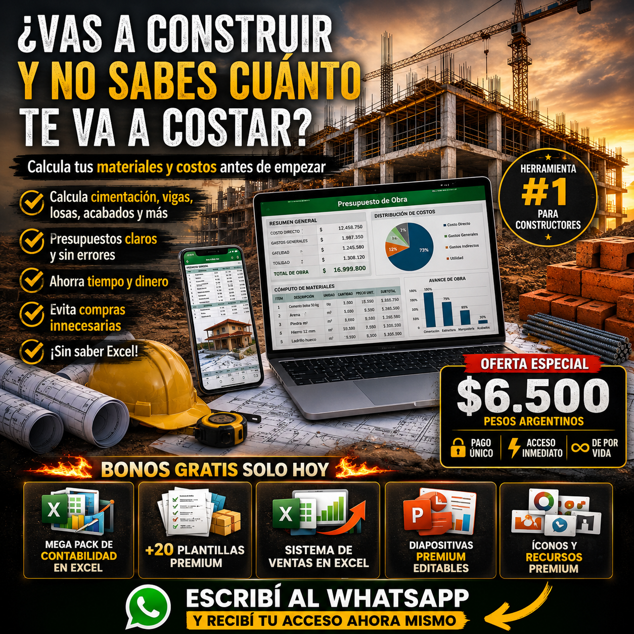 MasterBox Digital Facebook ad: Calculá tu obra sin errores