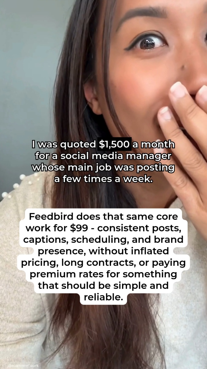 Feedbird Facebook ad: $99/mo Social Media Management