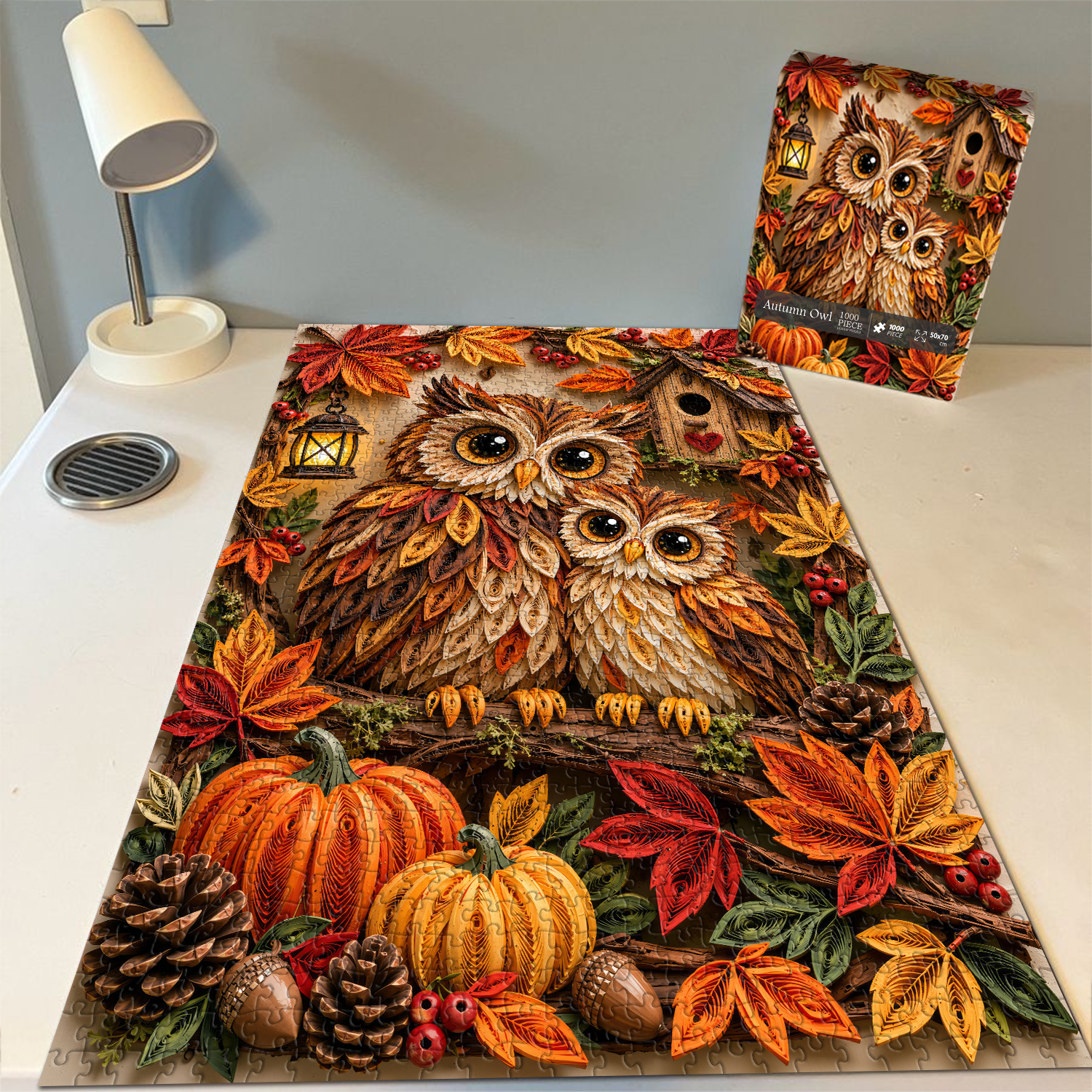 Bboldin Facebook ad: Autumn Owl Jigsaw Puzzle 1000 Pieces