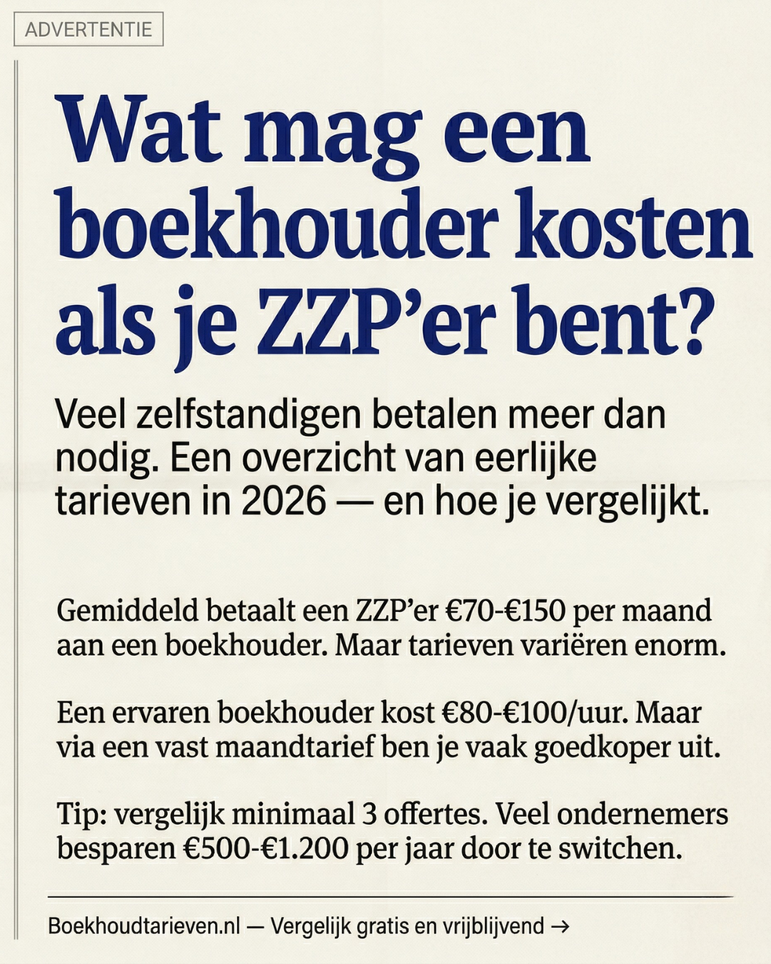 Boekhoud Tarieven Facebook ad
