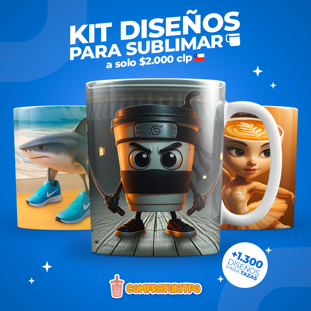 Compra Tu Kit Po Facebook ad: Kit 1.300 diseños tazas sublimación