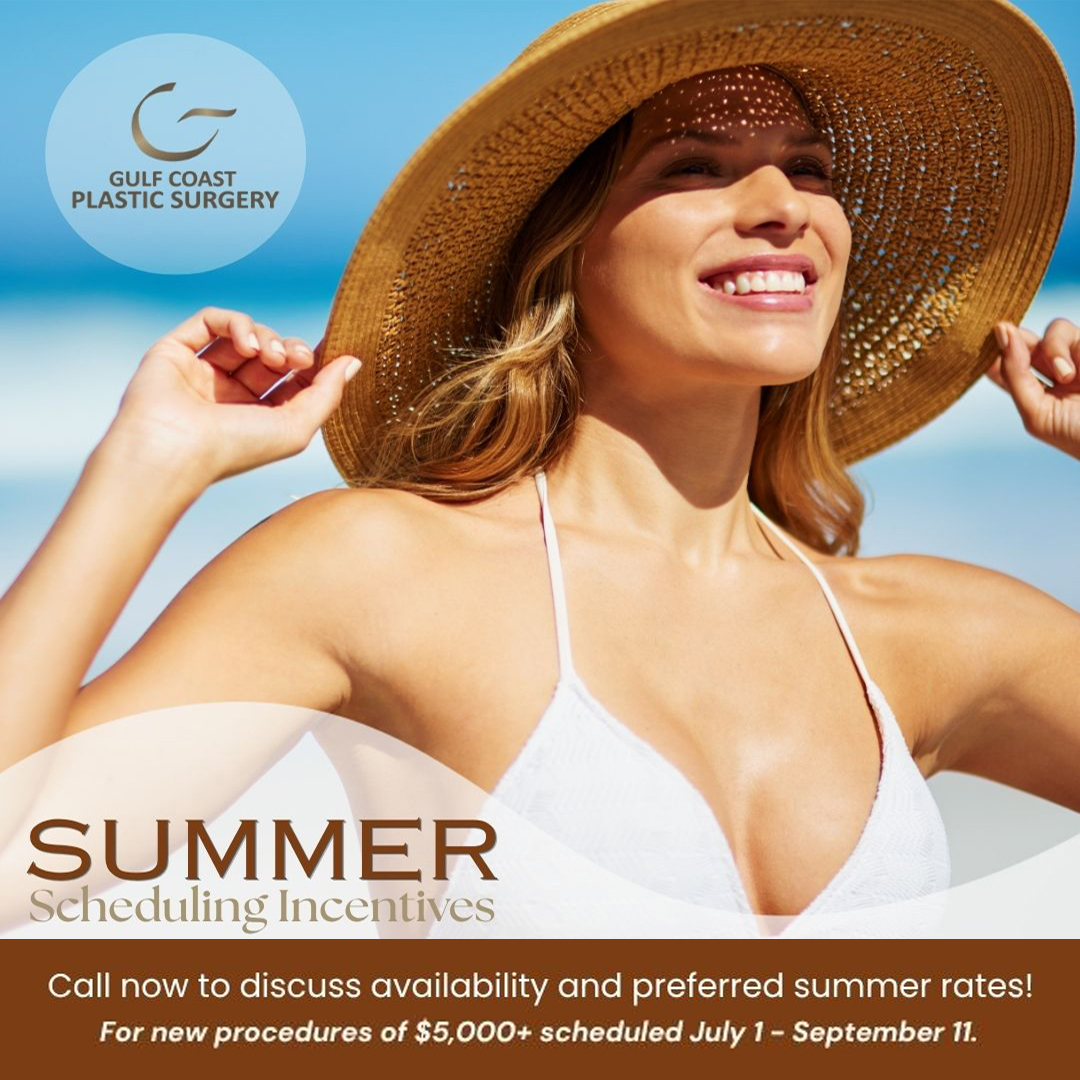 Gulf Coast Plastic Surgery Facebook ad: Summer Scheduling Incentives
