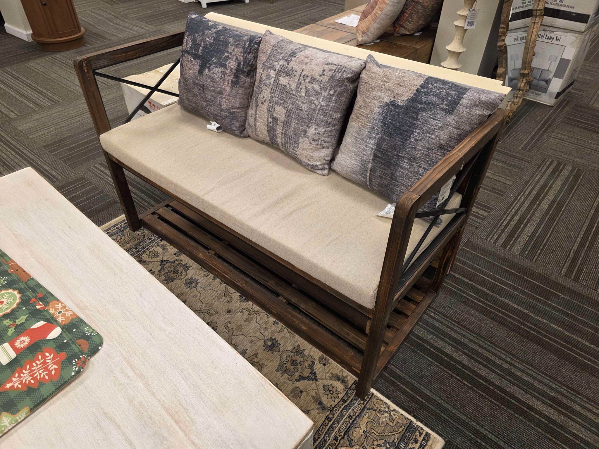 Samuel Michael McDonough Facebook ad: Brand New Never Used Cushioned Bench