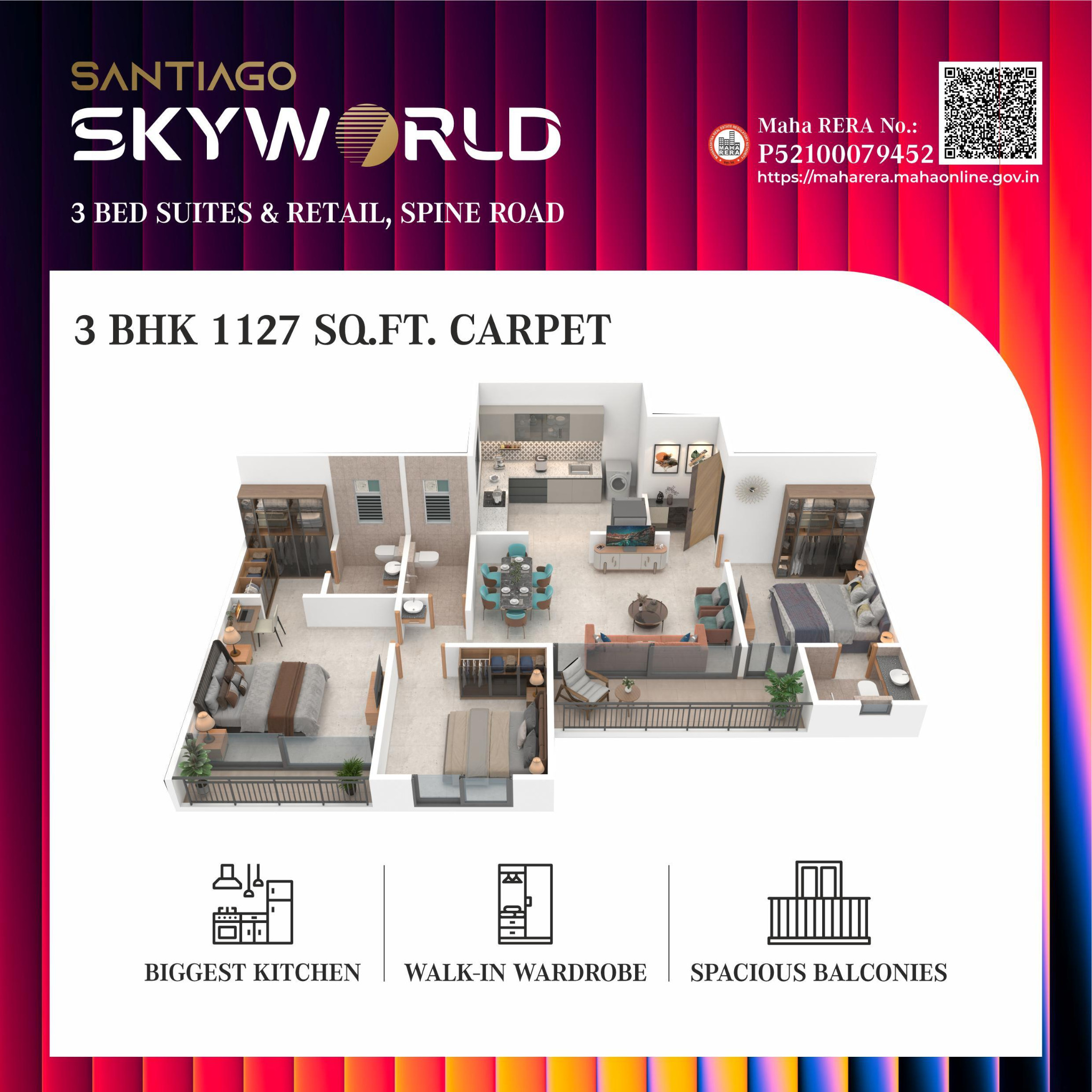 3 BHK Spine Road, PCMC New Launch Facebook ad