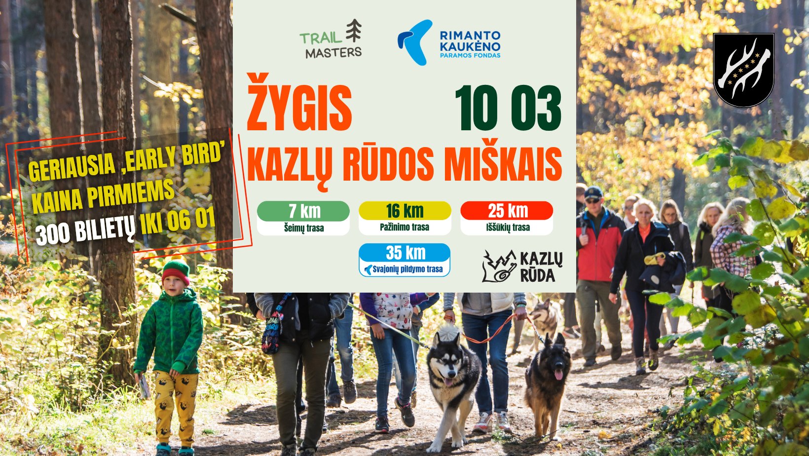 Trail Masters Facebook ad: Trail Masters žygis Kazlų Rūdos miškais'26