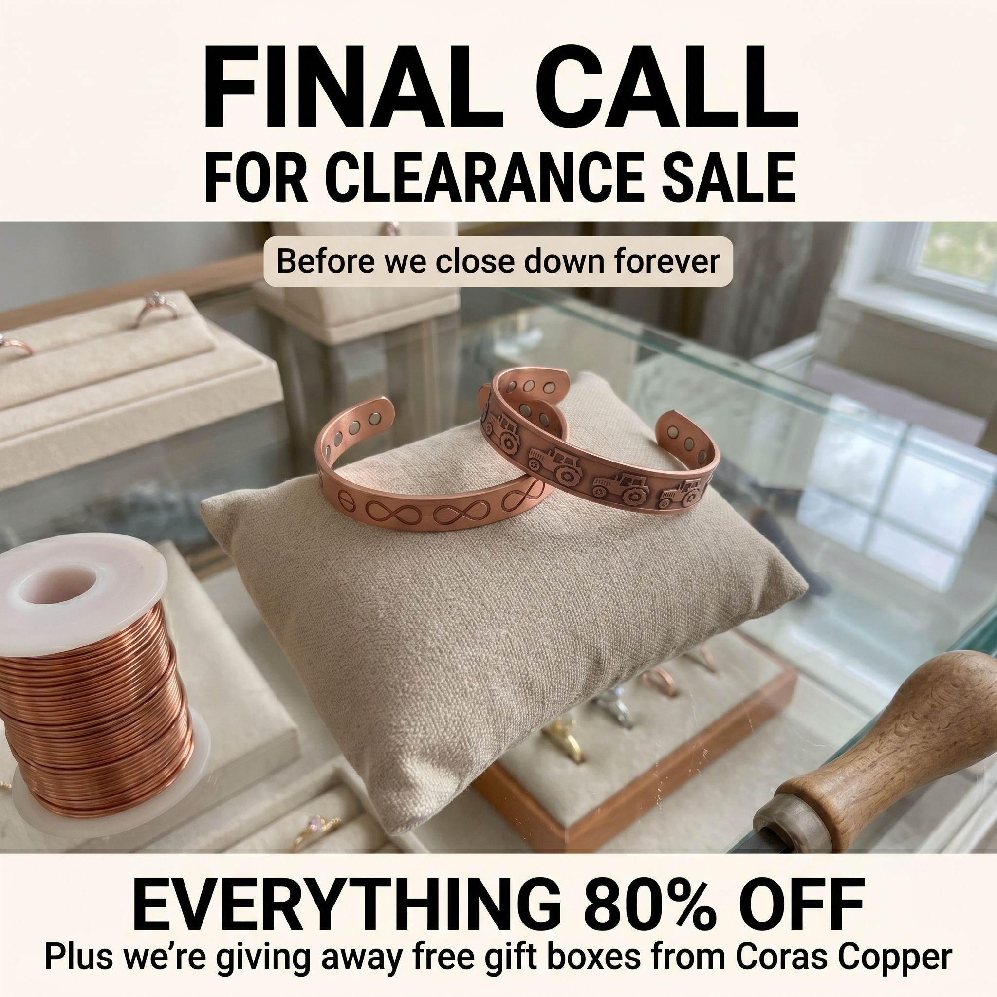 Cora's Copper Jewelry Facebook ad from Jun 11, 2026