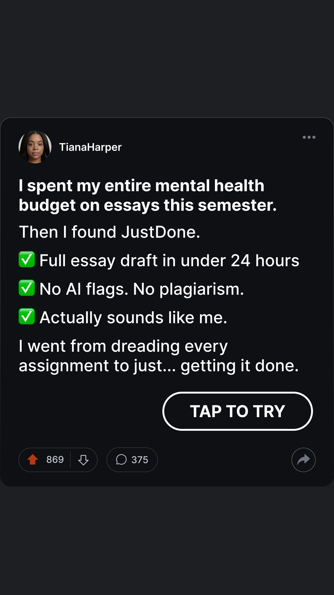 Justdone: All-in-one AI tool  Facebook ad