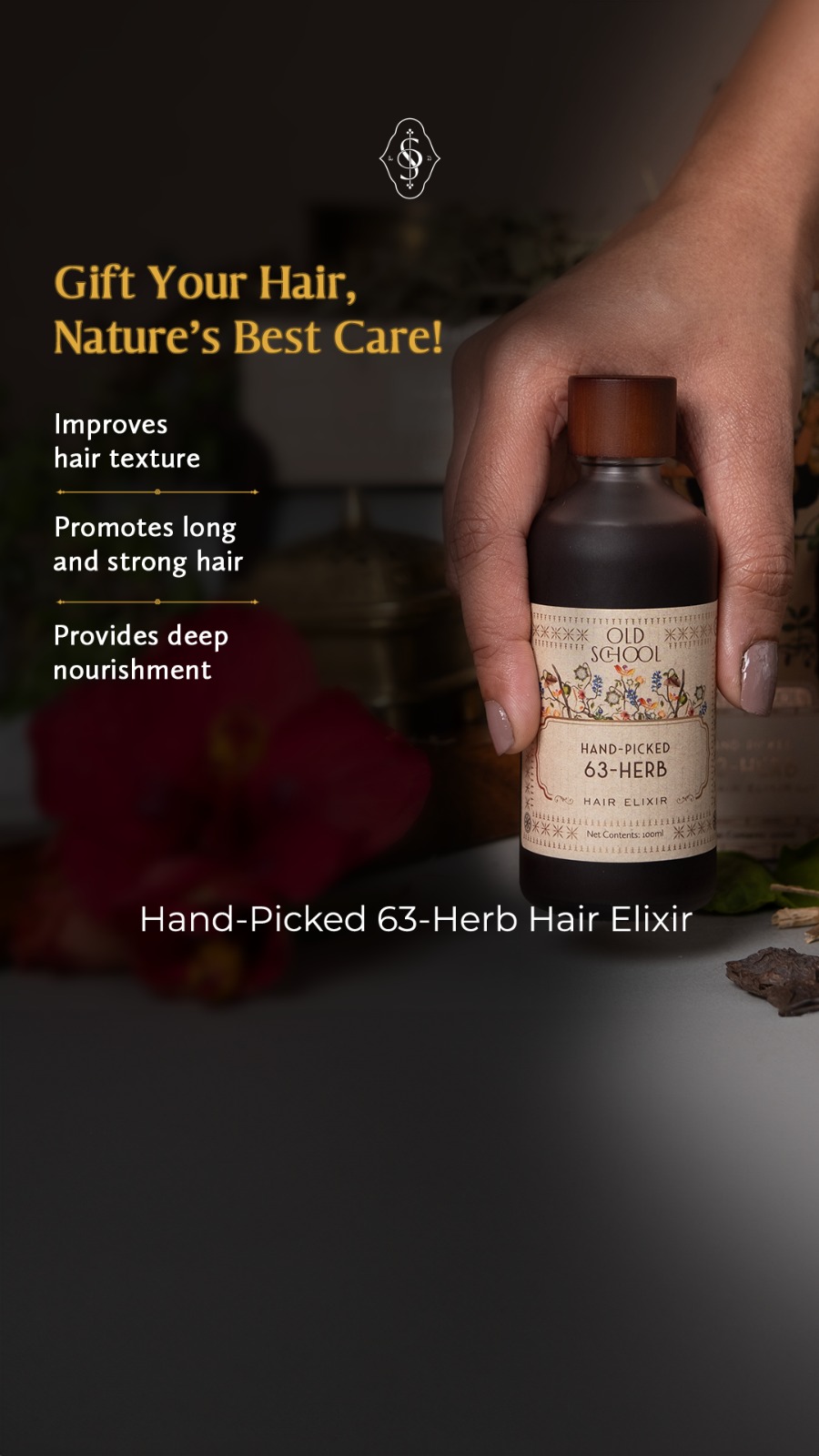 Old School Rituals Facebook ad: For healthy and nourished hair