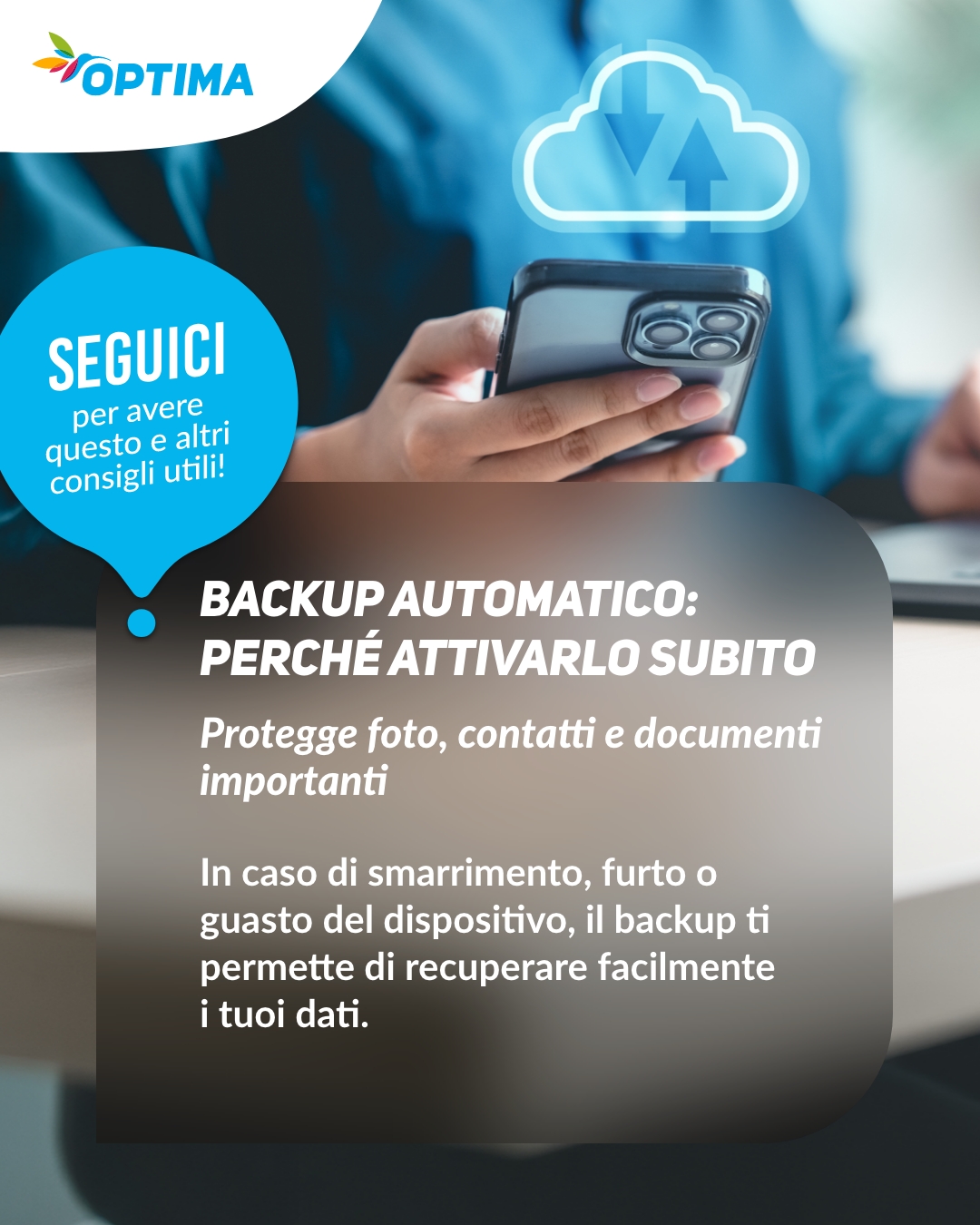 Optima Italia Facebook ad: Backup automatico SI', backup automatico NO?