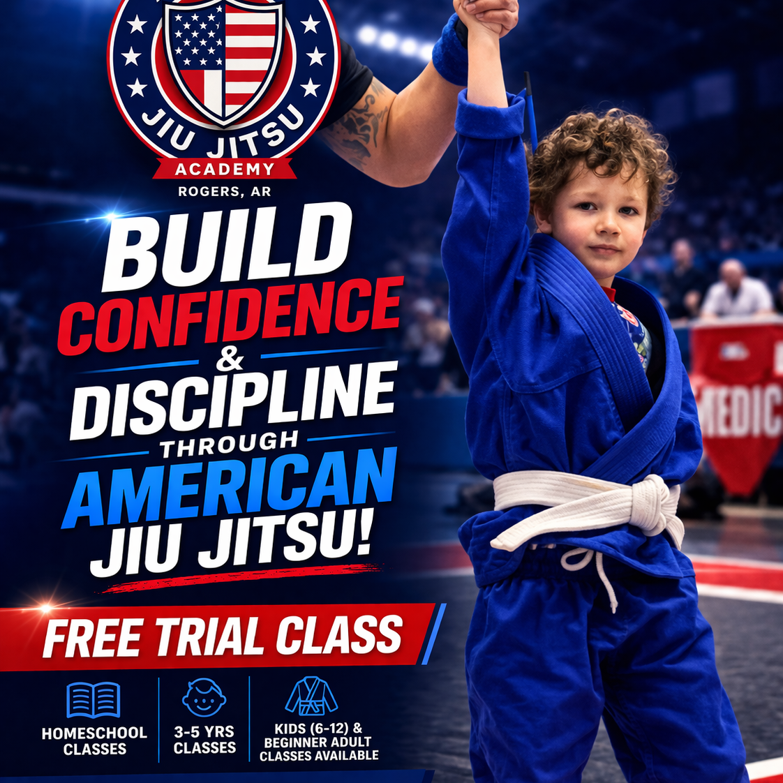 American Jiu Jitsu Academy Facebook ad: Learn Jiu Jitsu in Rogers, Ar.