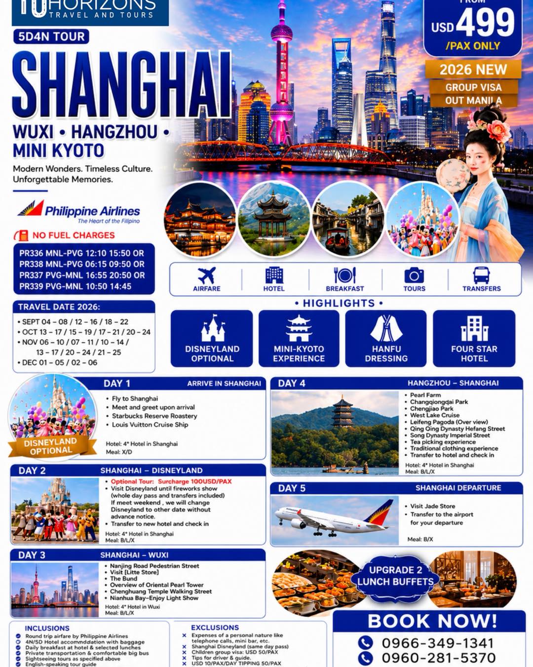 NU Horizons Travel and Tours Facebook ad: SHANGHAI • WUXI • HANGZHOU • MINI KYOTO