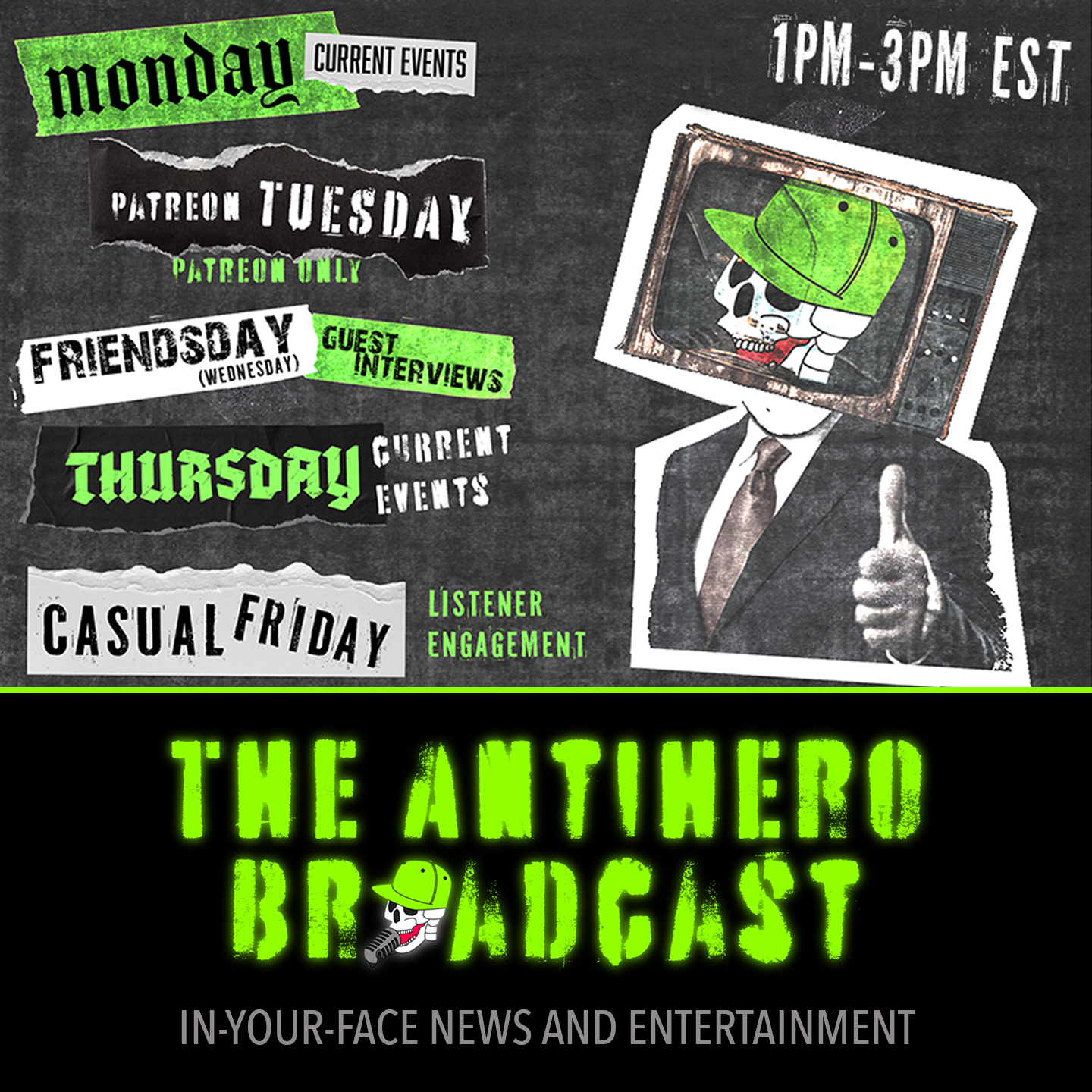 The Antihero Broadcast Facebook ad: Aggressive. Raw. Hilarious.