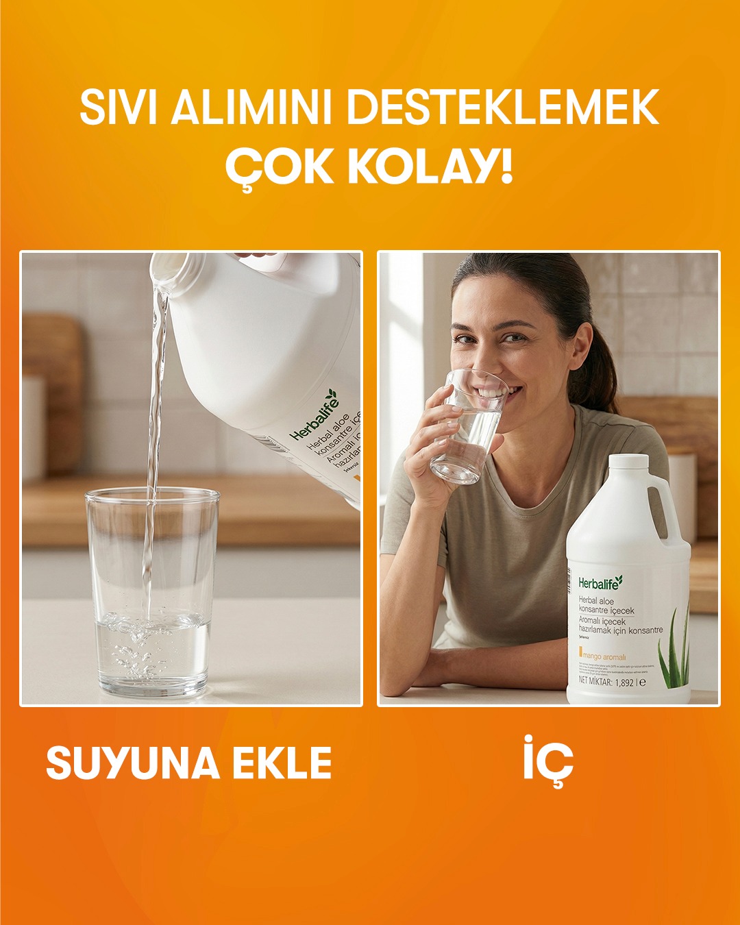 Herbalife Facebook ad: Herbal Aloe Konsantre İçecek, içeriğindeki mango…
