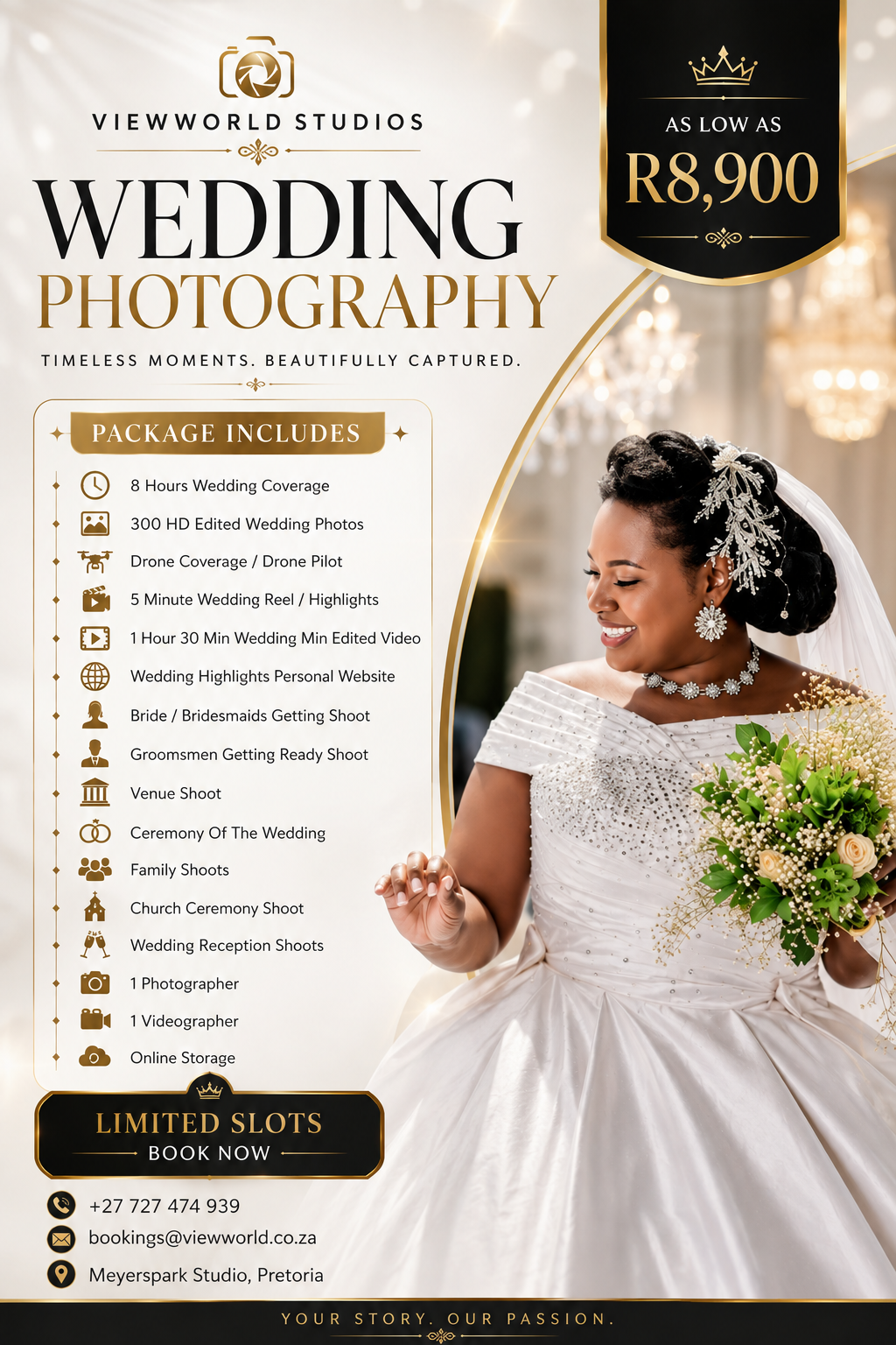 Viewworld Studios Facebook ad: Secure Your Wedding Date Today!
