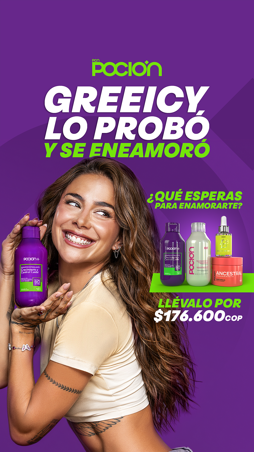 La Pocion Facebook ad: Greeicy ya lo probó. ¿Tú qué esperas?