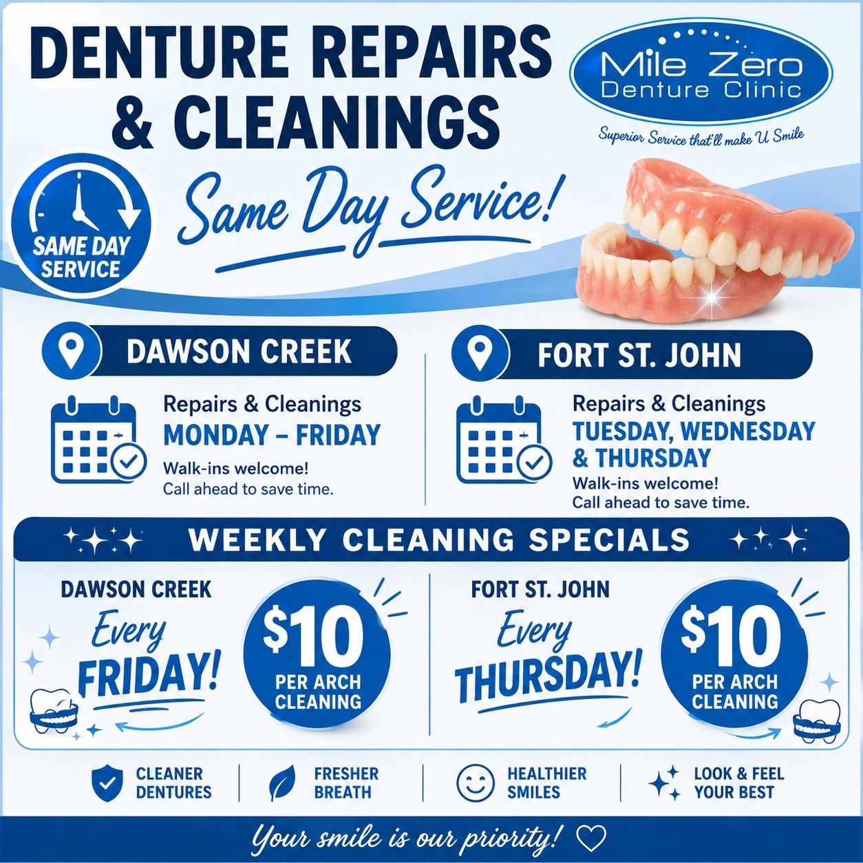 Mile Zero Denture Clinic Ltd. Facebook ad