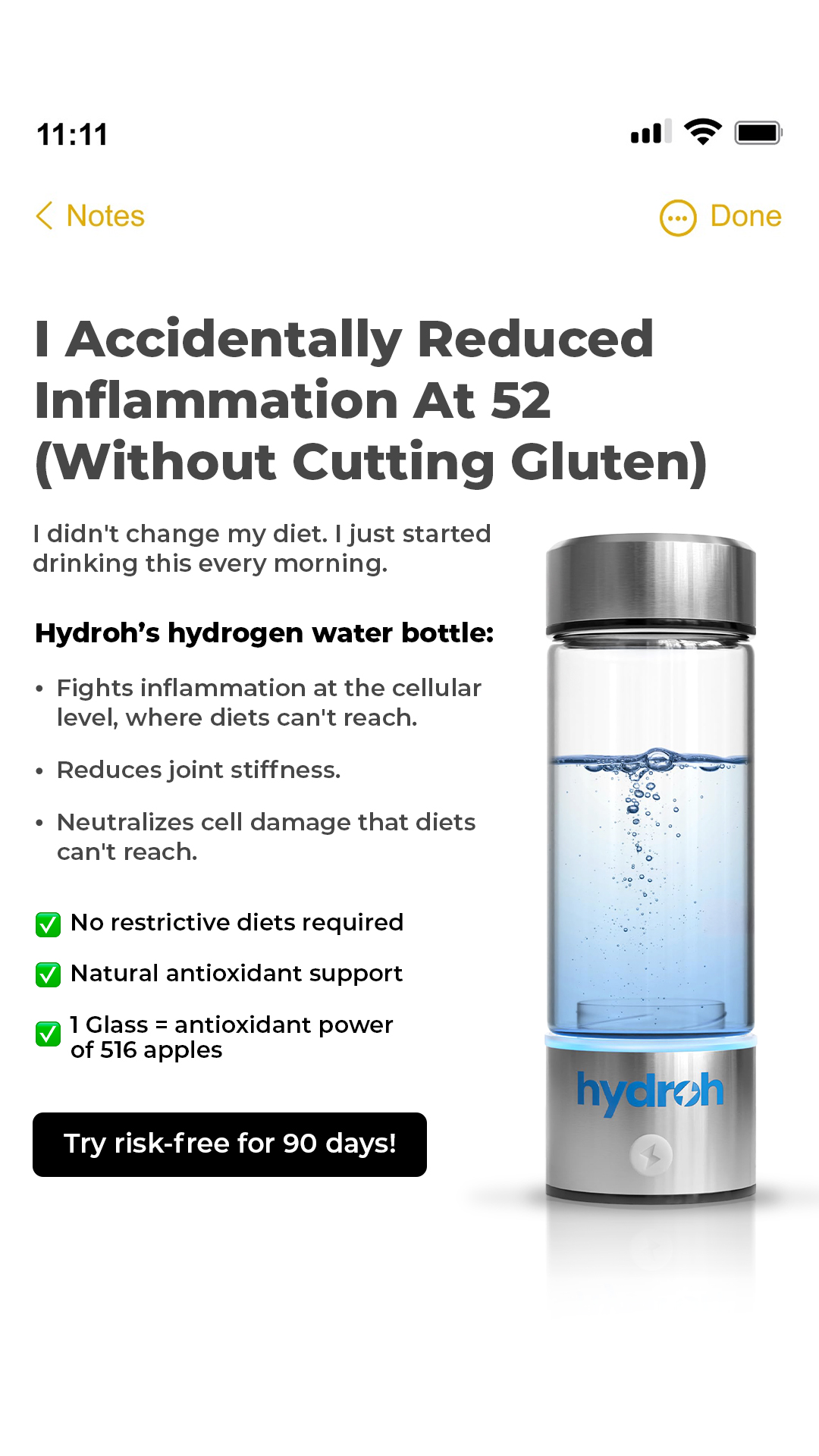 Hydroh Facebook ad