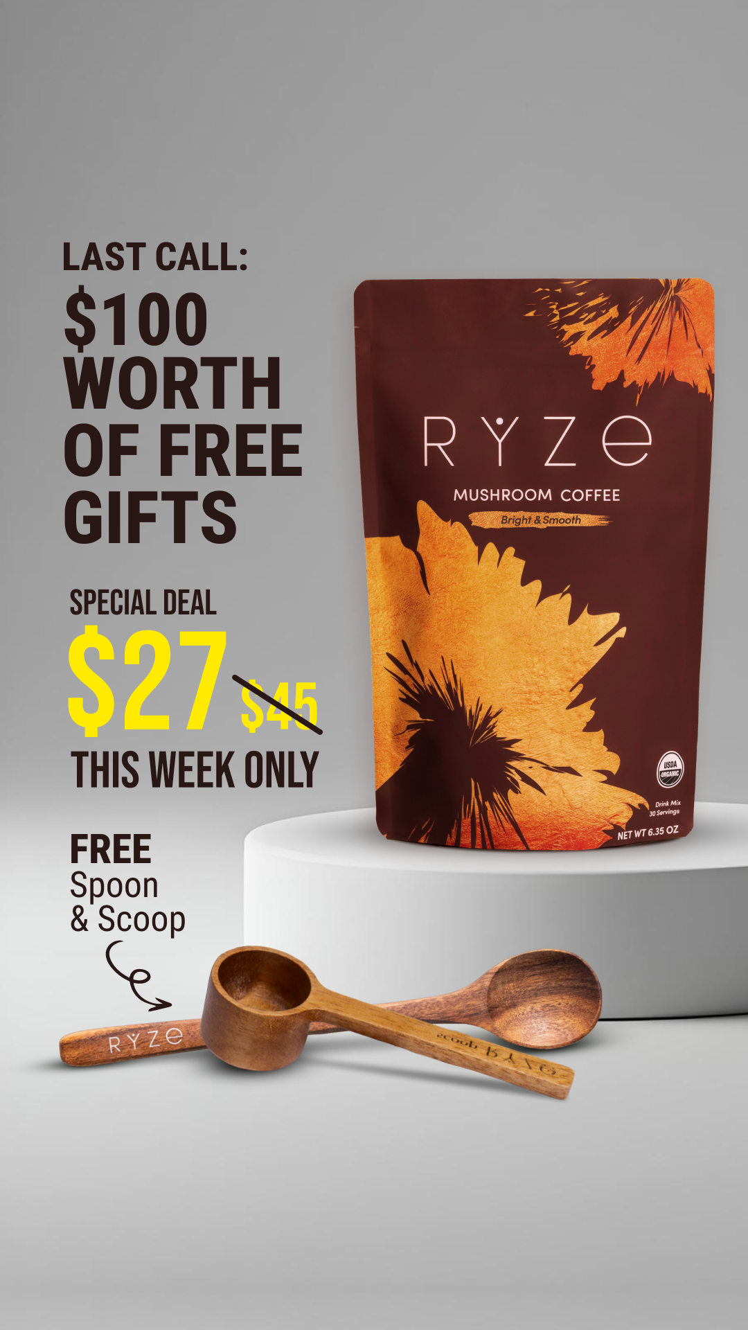 RYZE Superfoods Facebook ad
