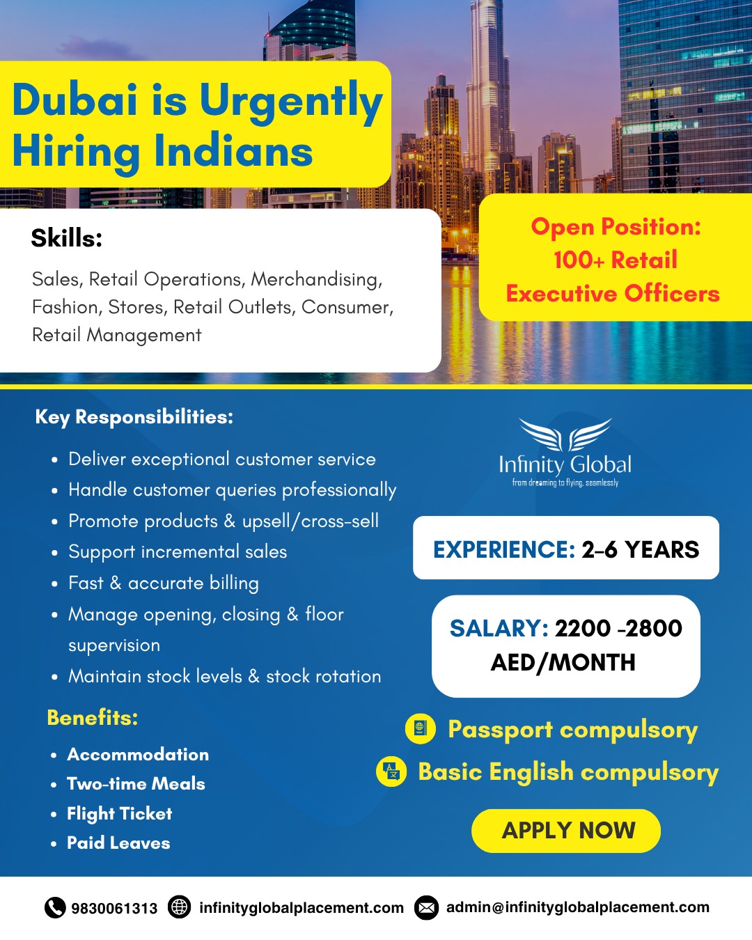 Infinity Global Facebook ad: Walk-In Interview at Kolkata | 100+ urgent openings for…