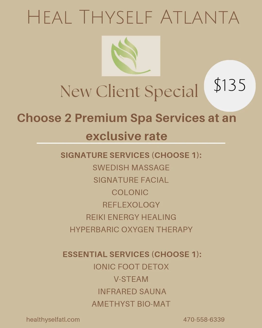 healthyselfatlanta Facebook ad: New Client Special, $135!
