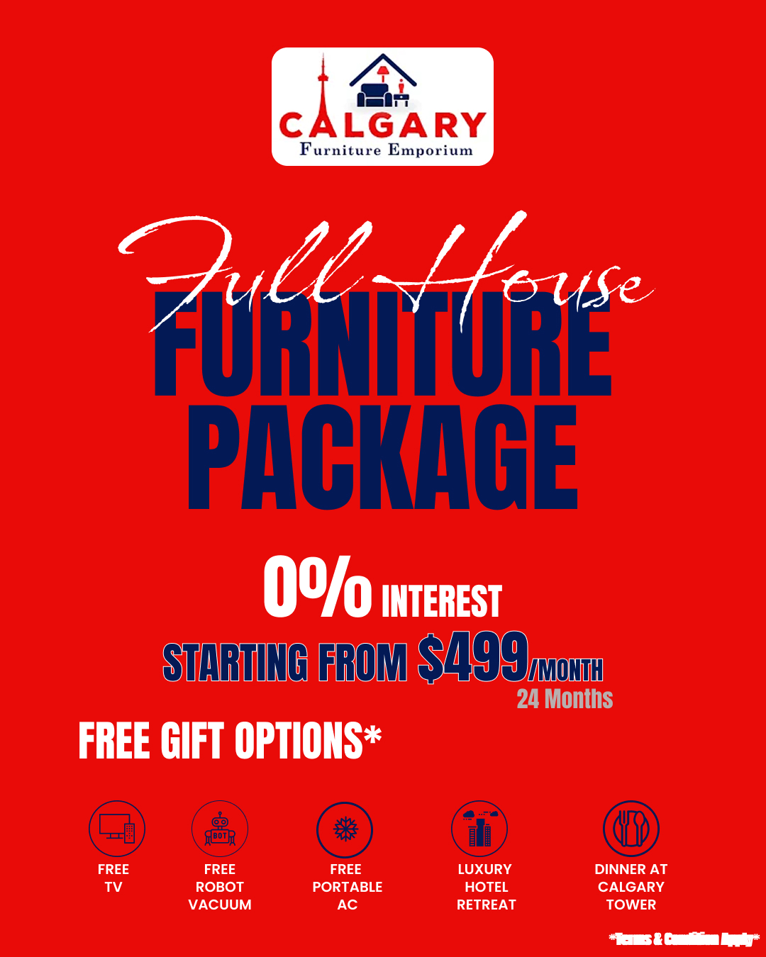 Calgary Furniture Emporium Facebook ad: Looking for a complete furniture solution in Calgary?