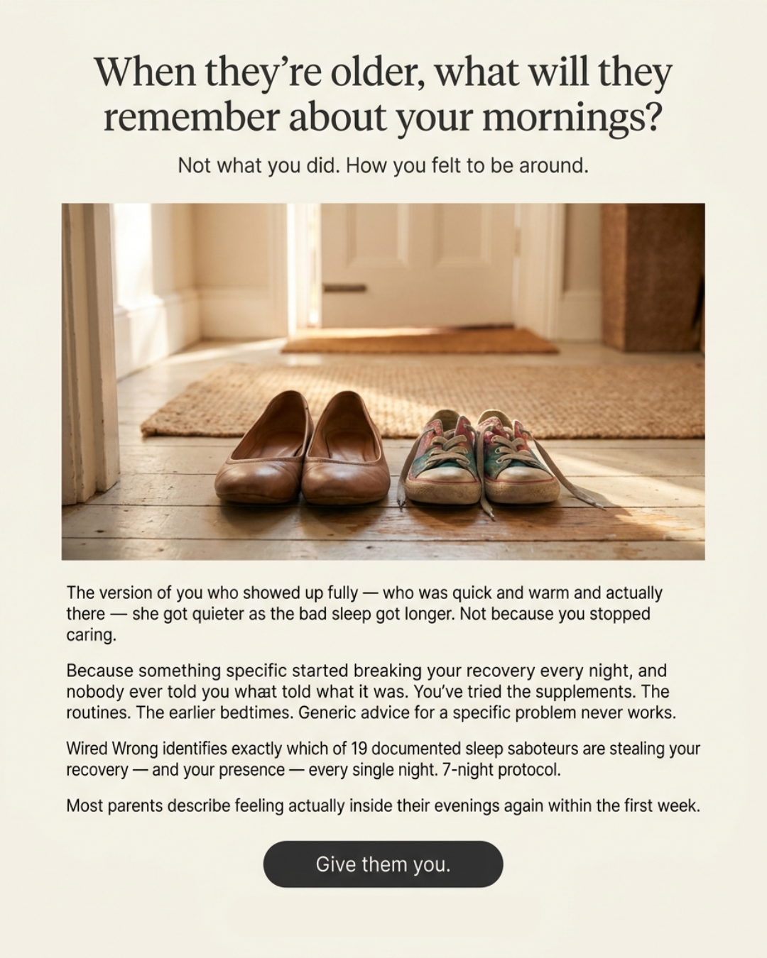 Sleep optimization Facebook ad: WIRED WRONG