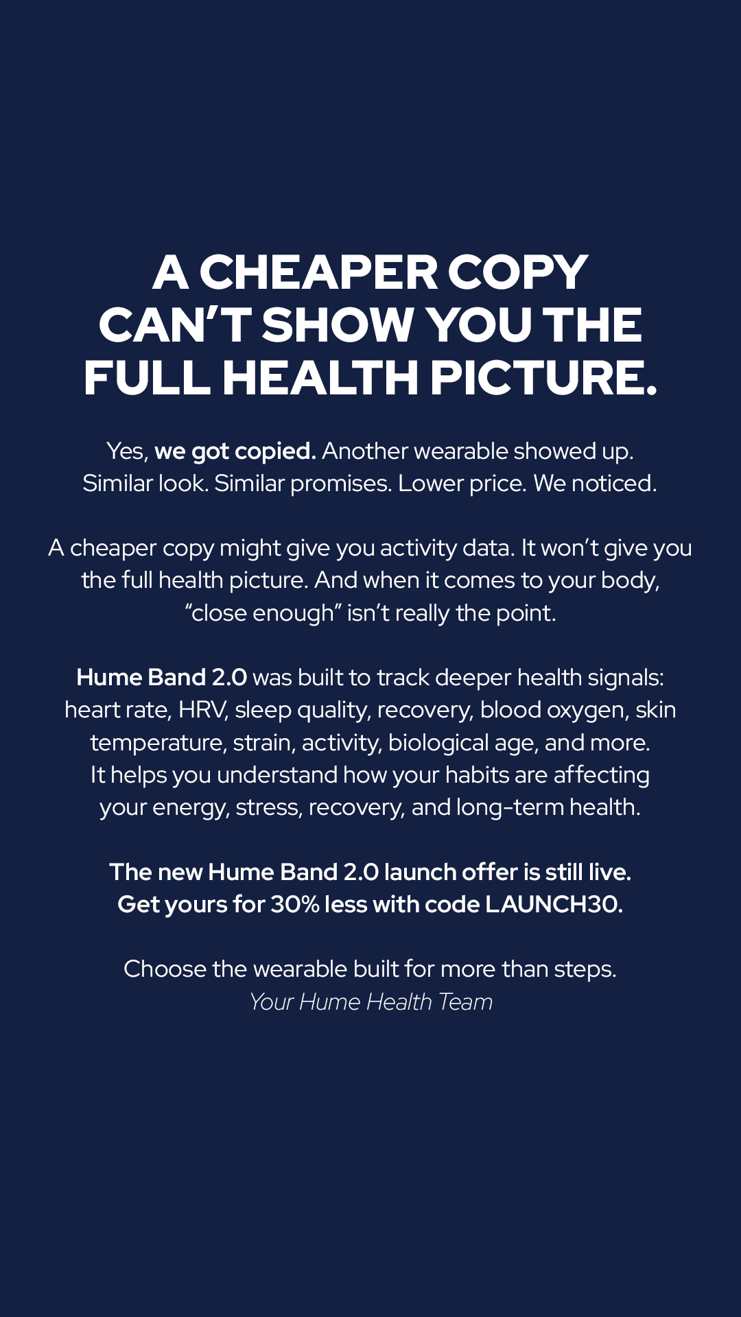 Hume Health Facebook ad