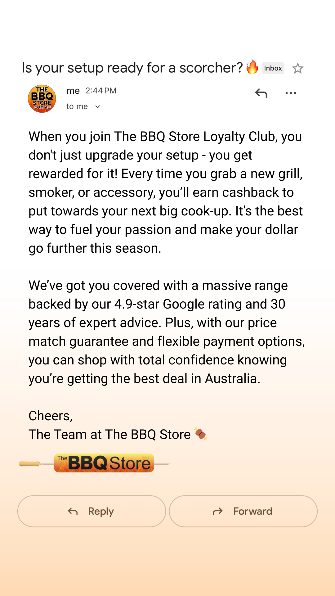 The BBQ Store Facebook ad