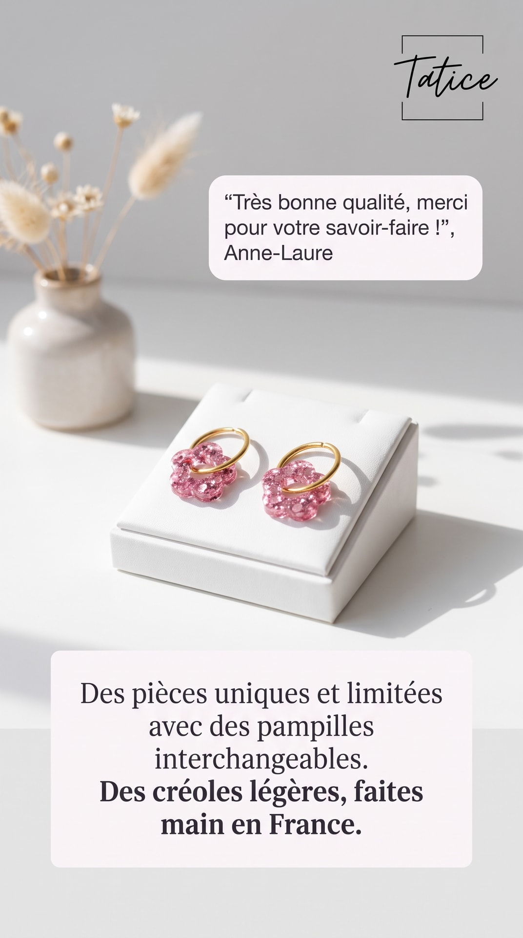 Atelier Tatice Facebook ad: Bijoux uniques faits main