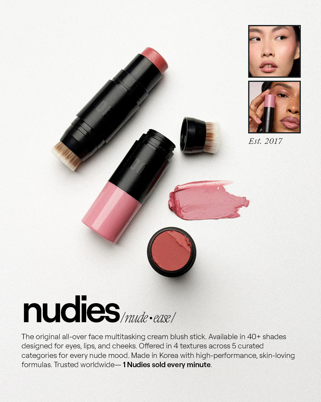 Nudestix Facebook ad: Makeup That Multi-Tasks