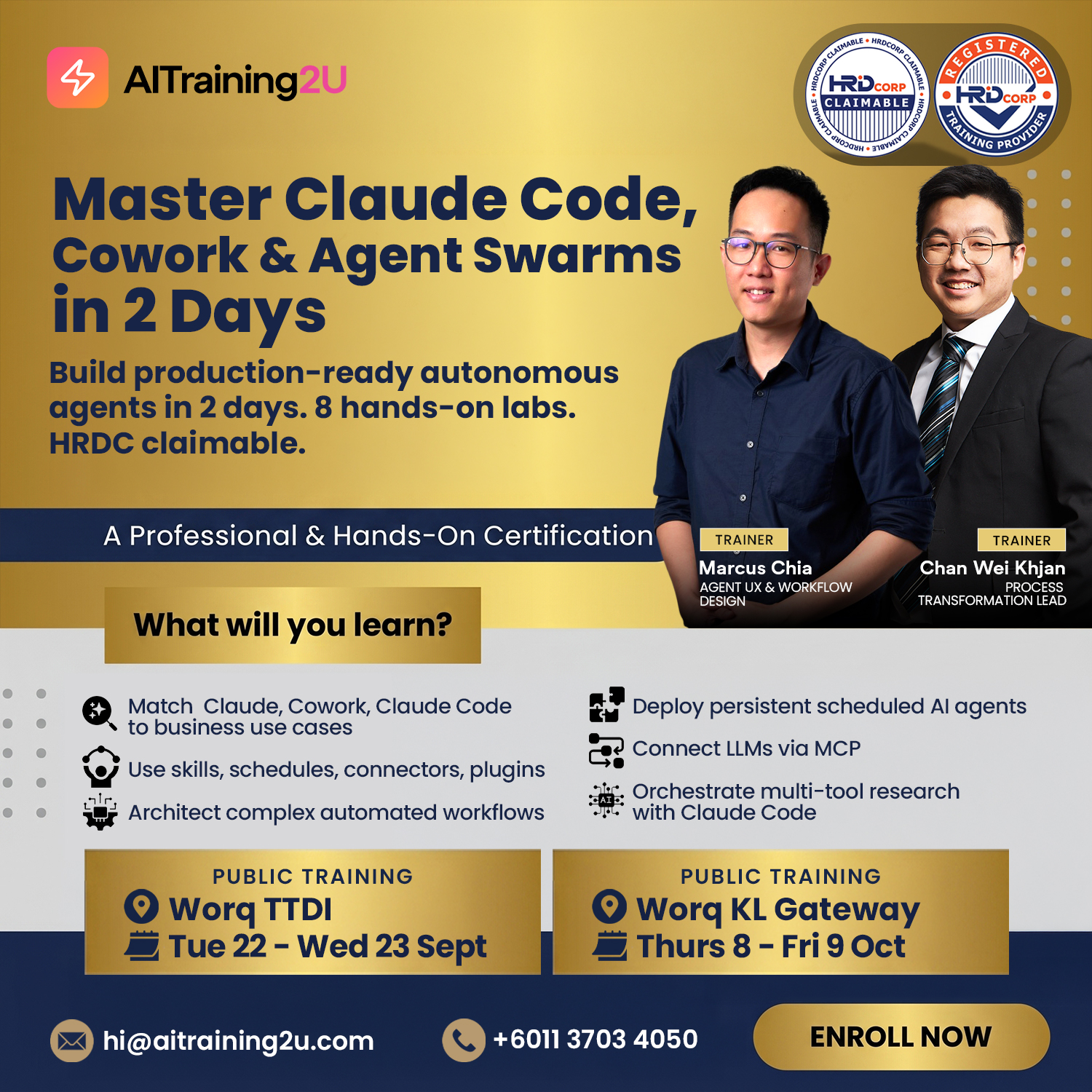 AITraining2U Facebook ad: Claude AI Advanced Program That Replaces Entire Workflows
