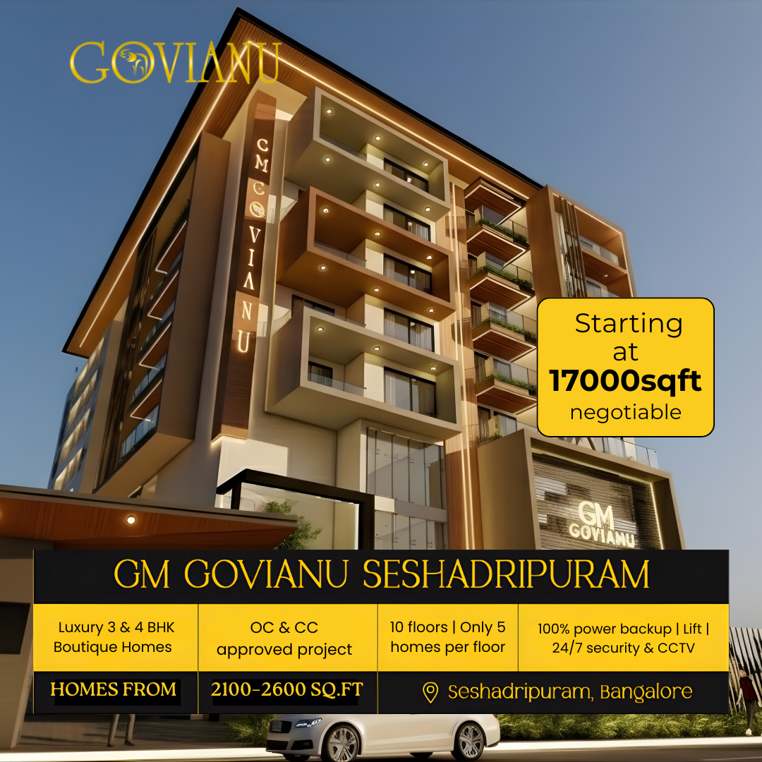 Govianu Facebook ad: Ultra-Spacious 3 & 4 BHK | Central Bangalore
