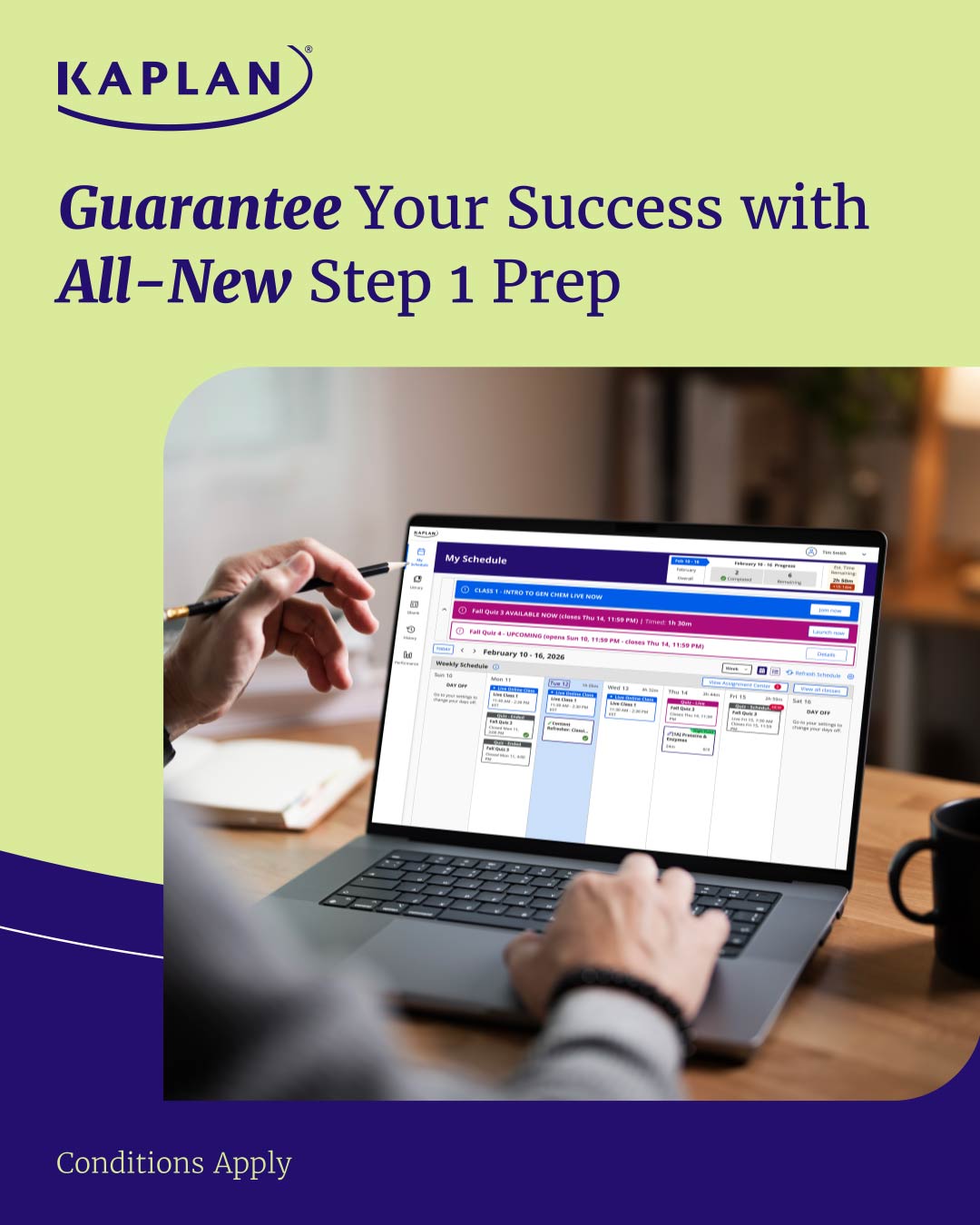 Kaplan Health Facebook ad: Backed by a Pass Guarantee