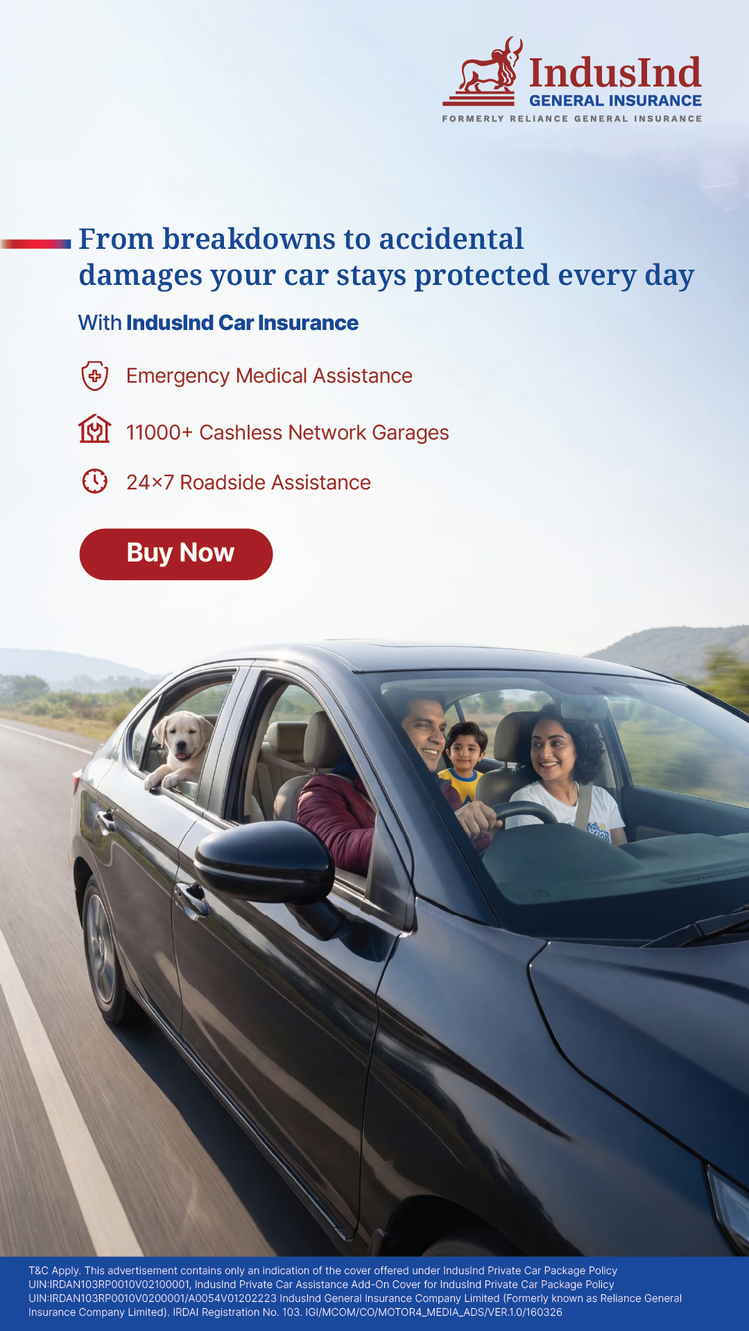 IndusInd Insurance Facebook ad from Apr 13, 2026