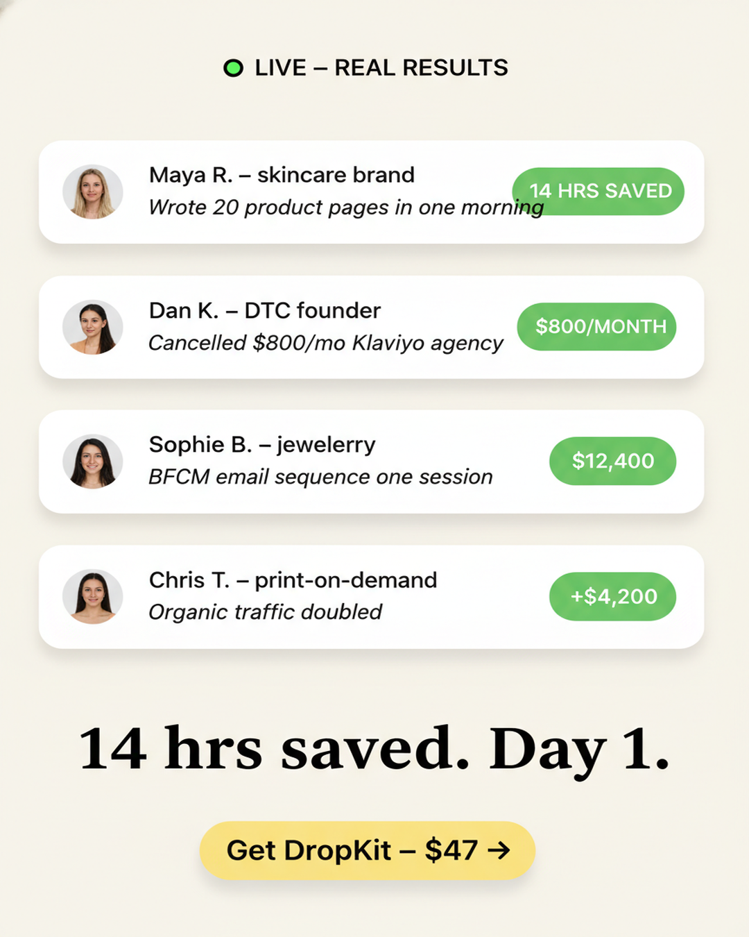 Dropkit Facebook ad: Everyone's using Claude for Shopify. Are you set up?