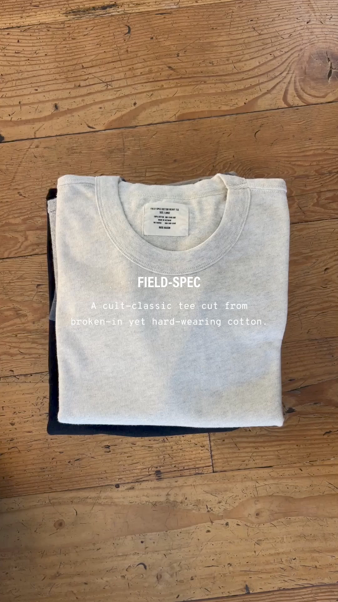 Buck Mason Facebook ad: Field-Spec Cotton Heavy Tee