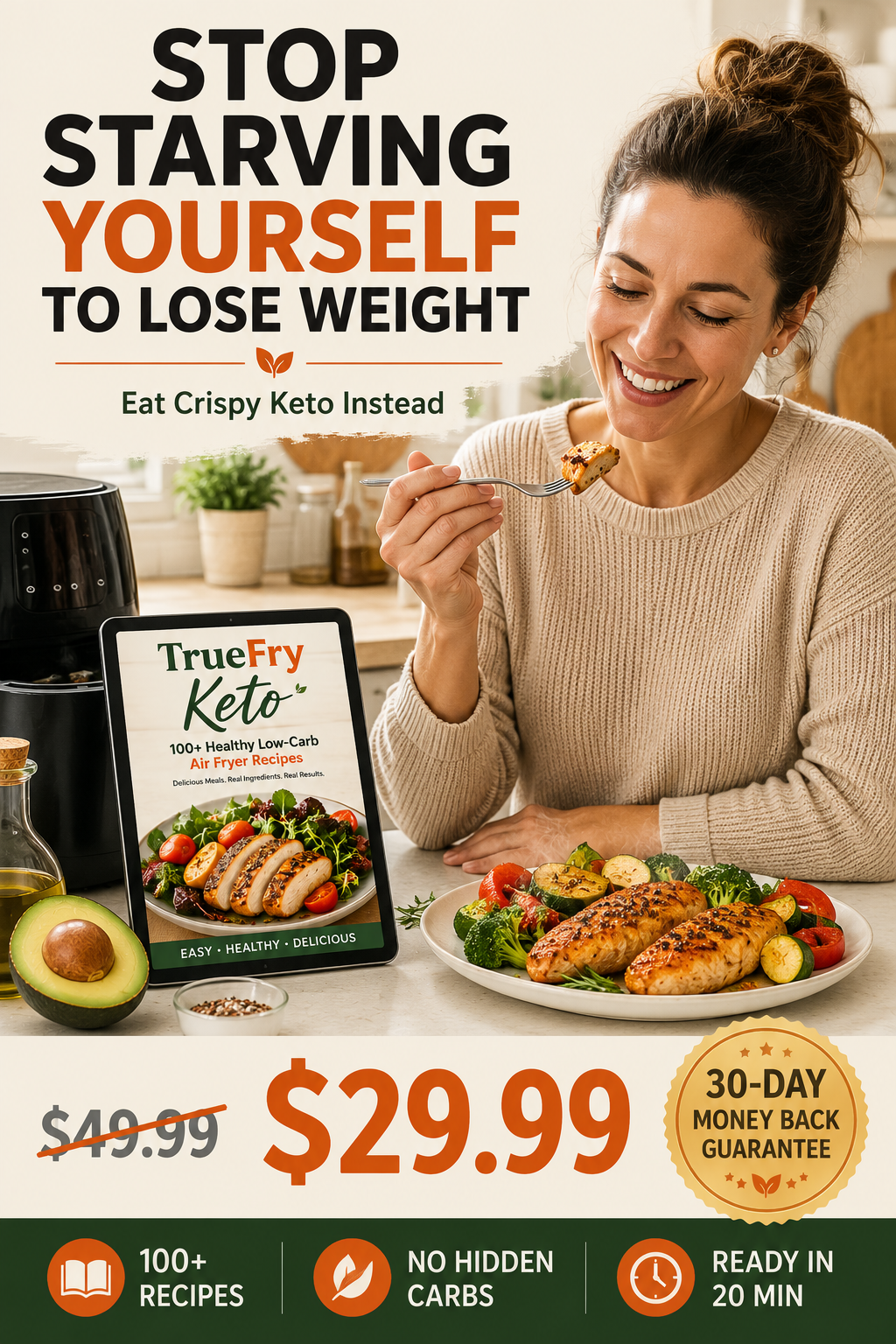 Emma Brooks Facebook ad: Real Keto Results, Without the Diet Burnout