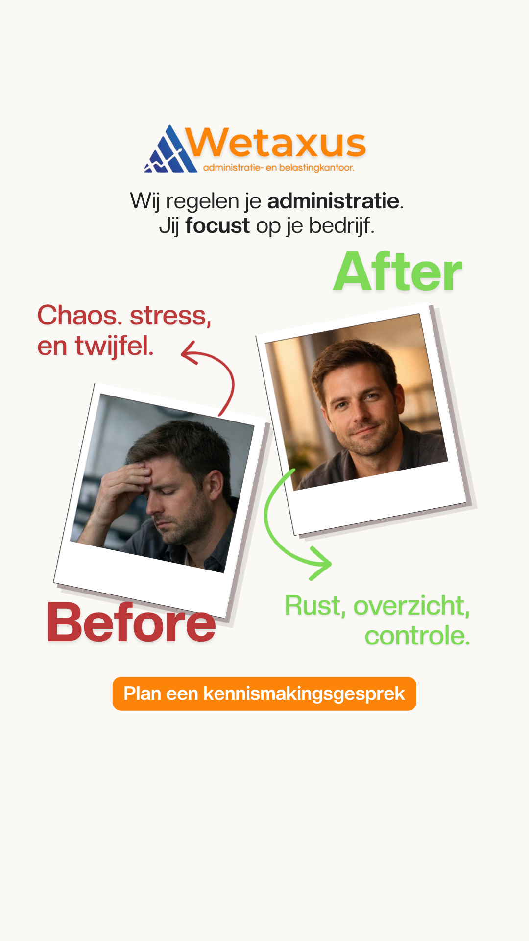Administratiekantoor Wetaxus Facebook ad: Plan je gratis kennismakingsgesprek