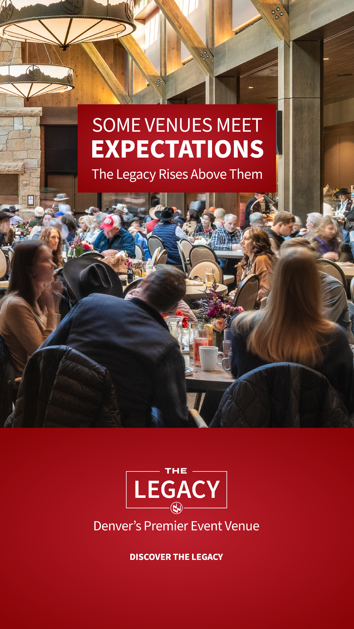 The Legacy Facebook ad: Your Next Event. Elevated.