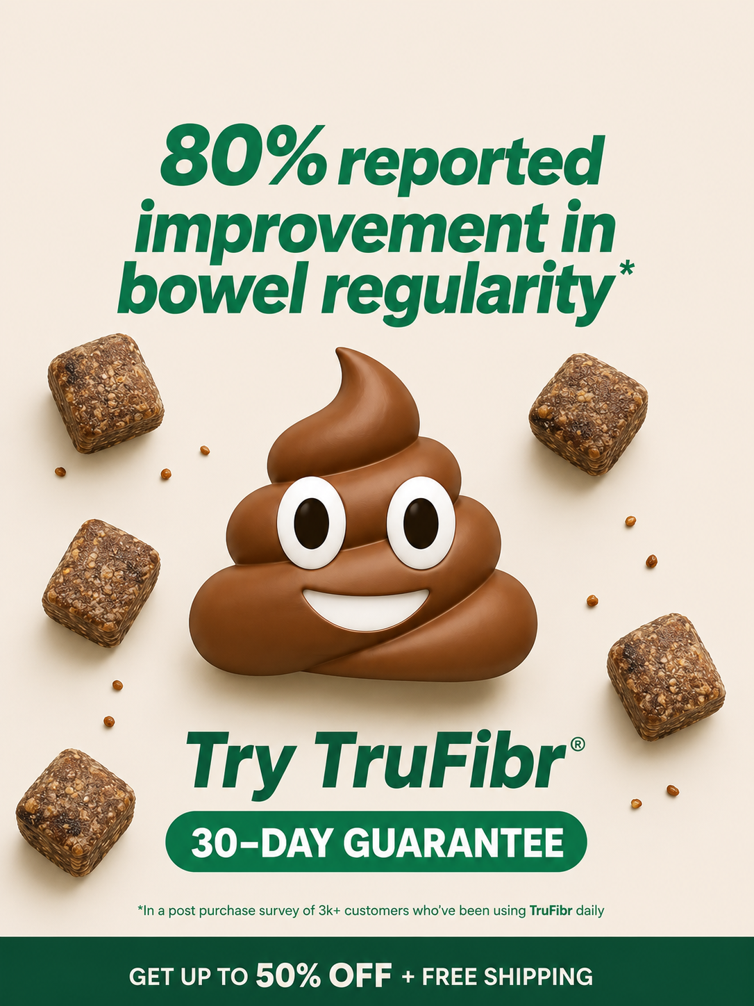 Tru Nutrition Facebook ad: Grab. Bite. Go