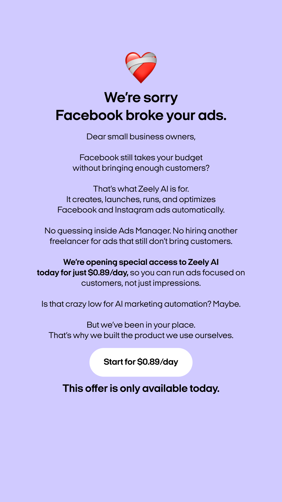 Zeely: Grow Sales with AI Facebook ad