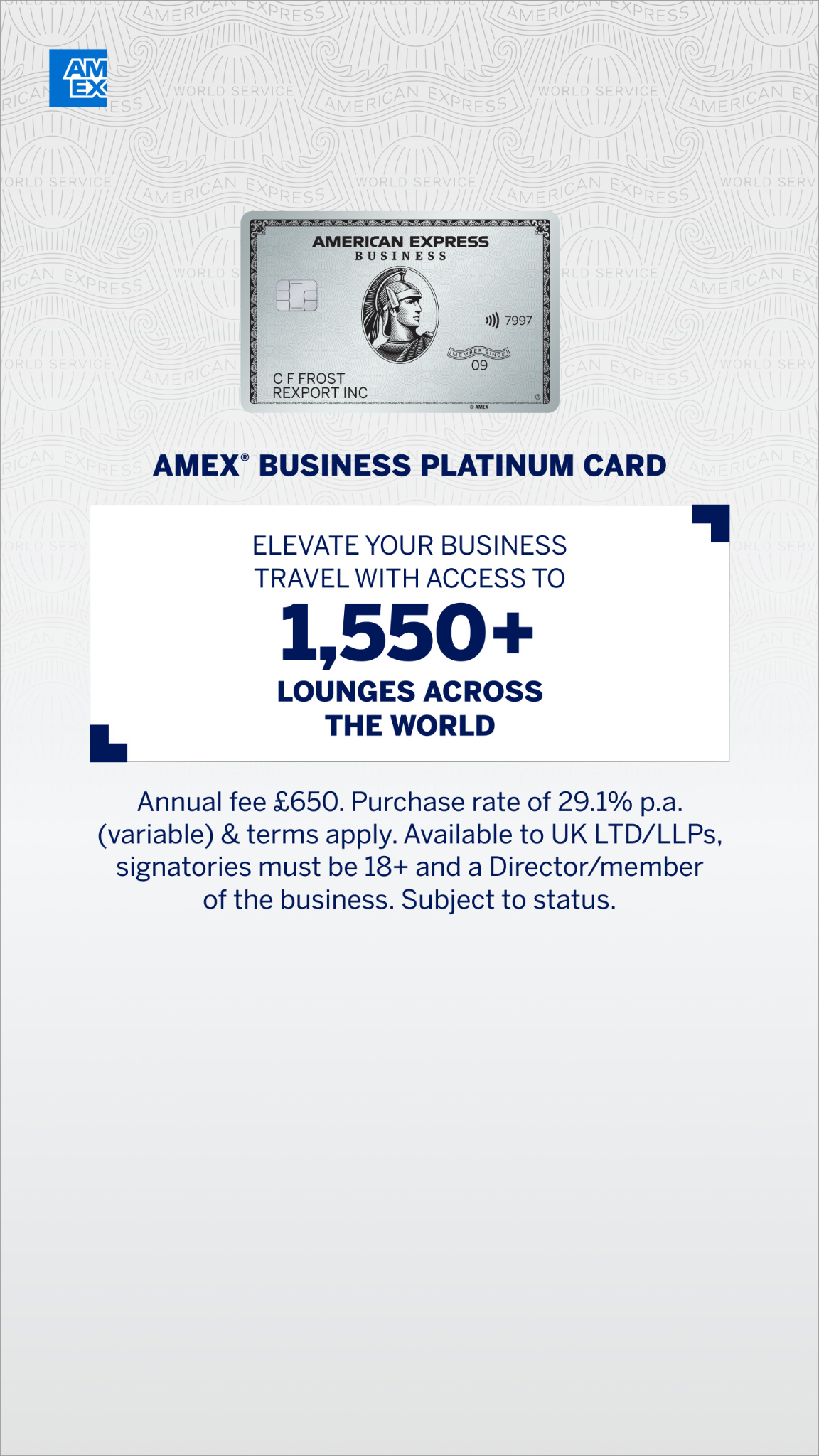 American Express Facebook ad