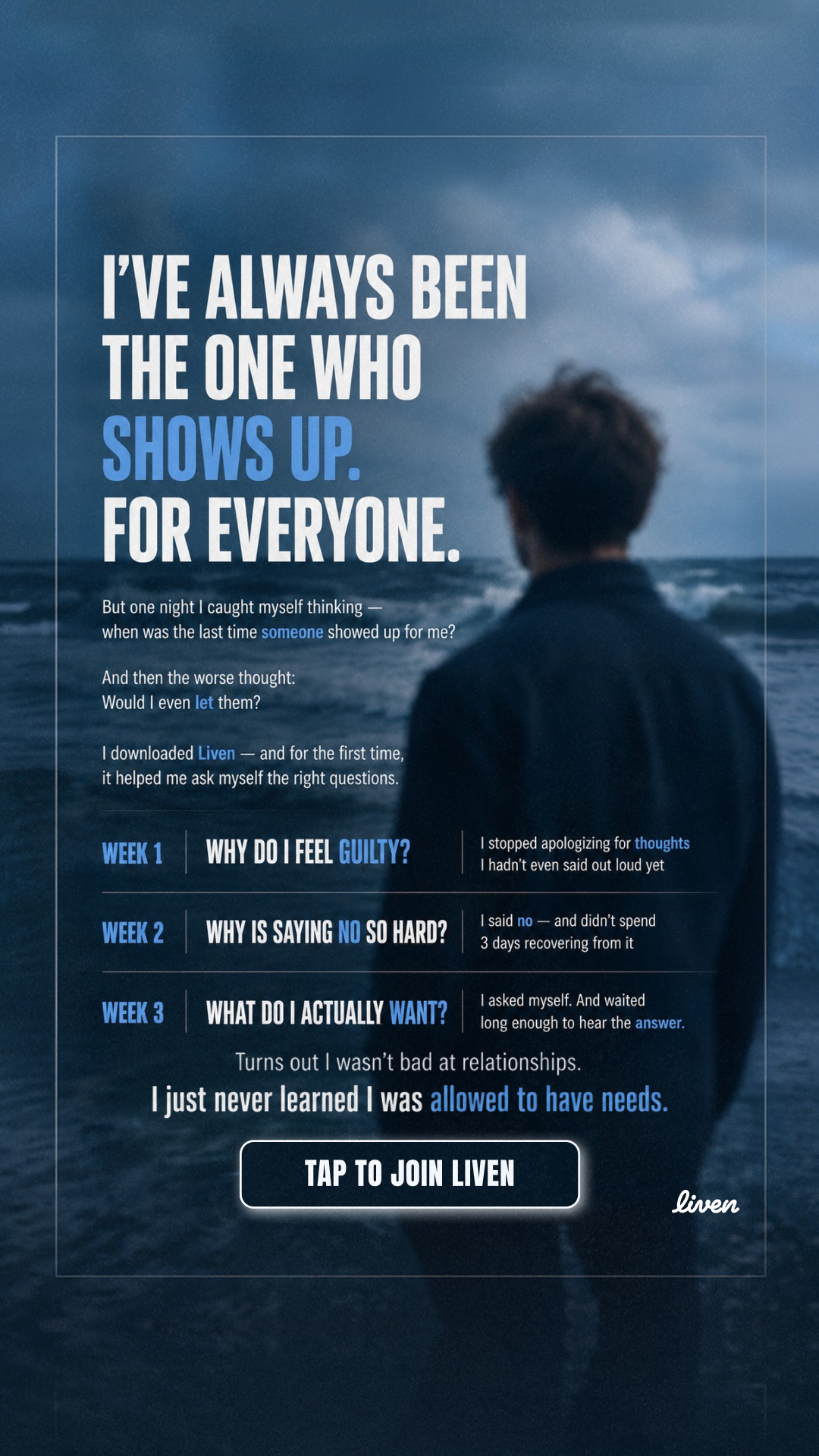 Liven: Self-Discovery Community Facebook ad